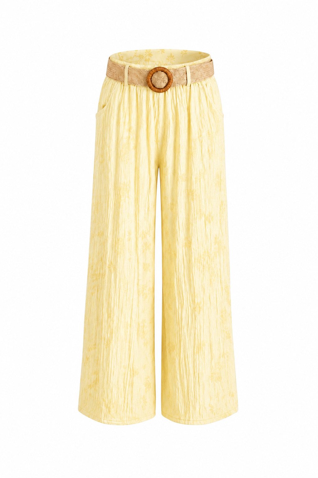 Mississhop Palazzohose Damen Palazzo Hose mit weitem Bein und elastischem Bund mit Gürtel S/M