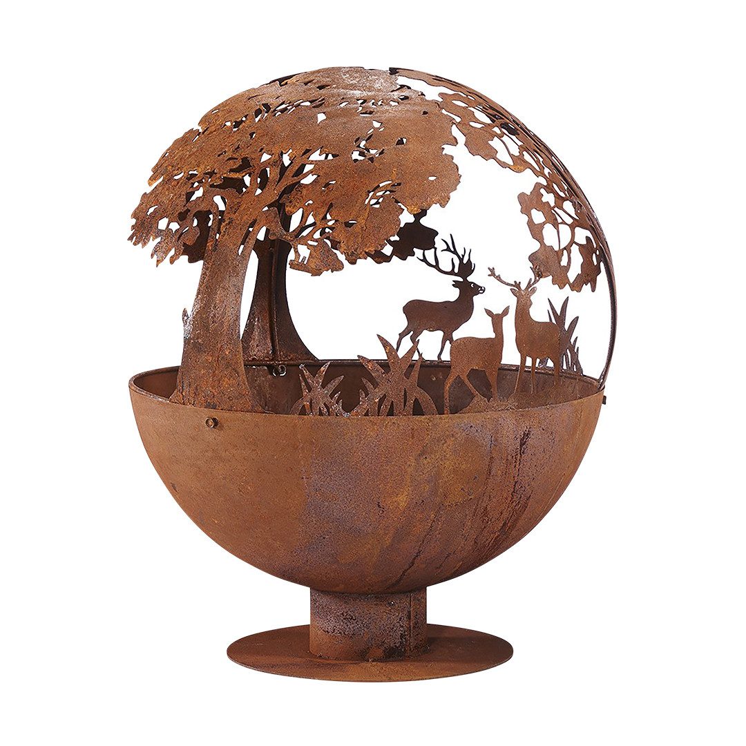 Kobolo Dekoobjekt Feuerschale Feuerkorb FOREST mit Motiv - Metall (1 St), i günstig online kaufen