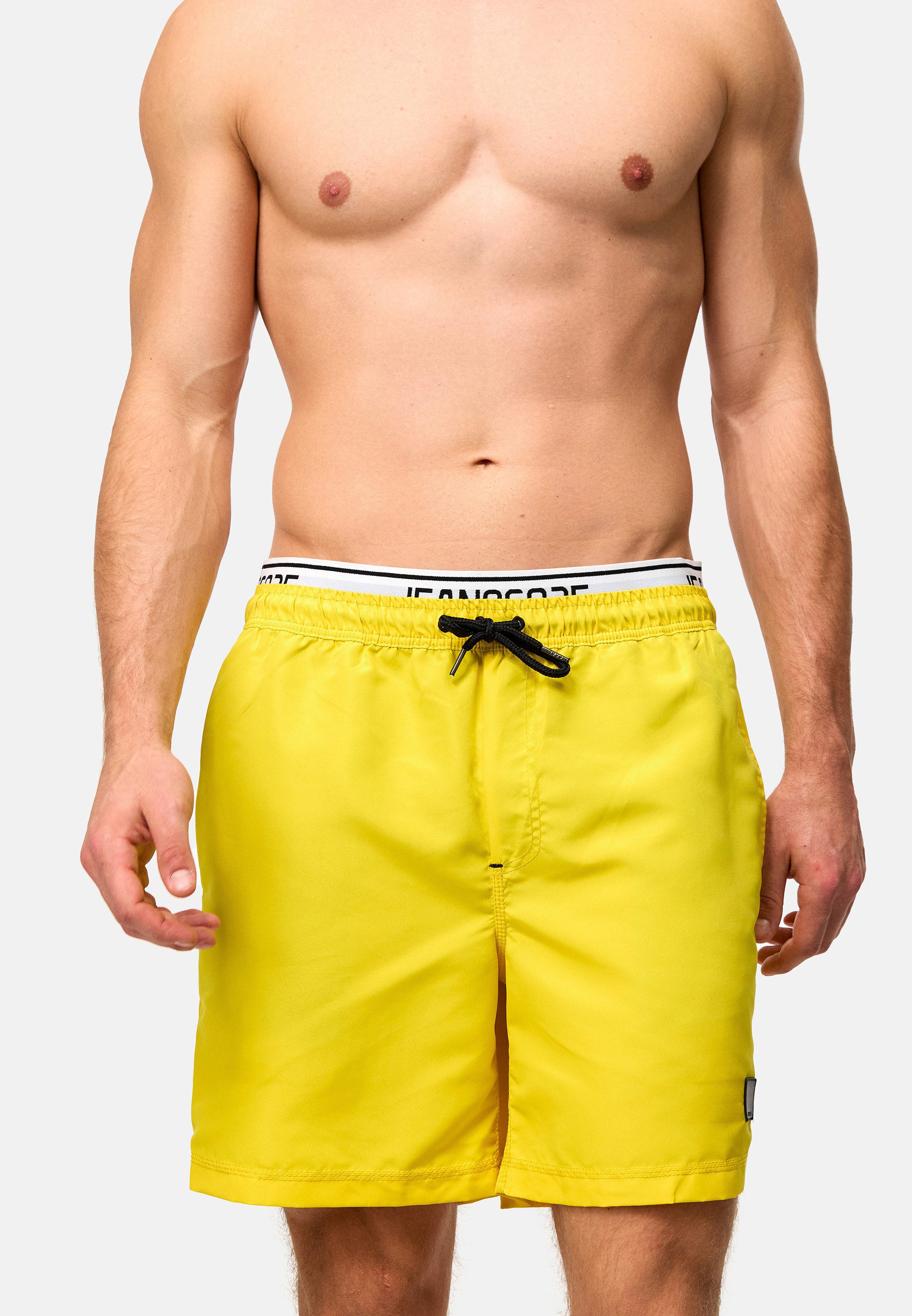 Indicode Badeshorts Herren Solomon Schwimmshorts mit elastischem Bund und Kordelzug