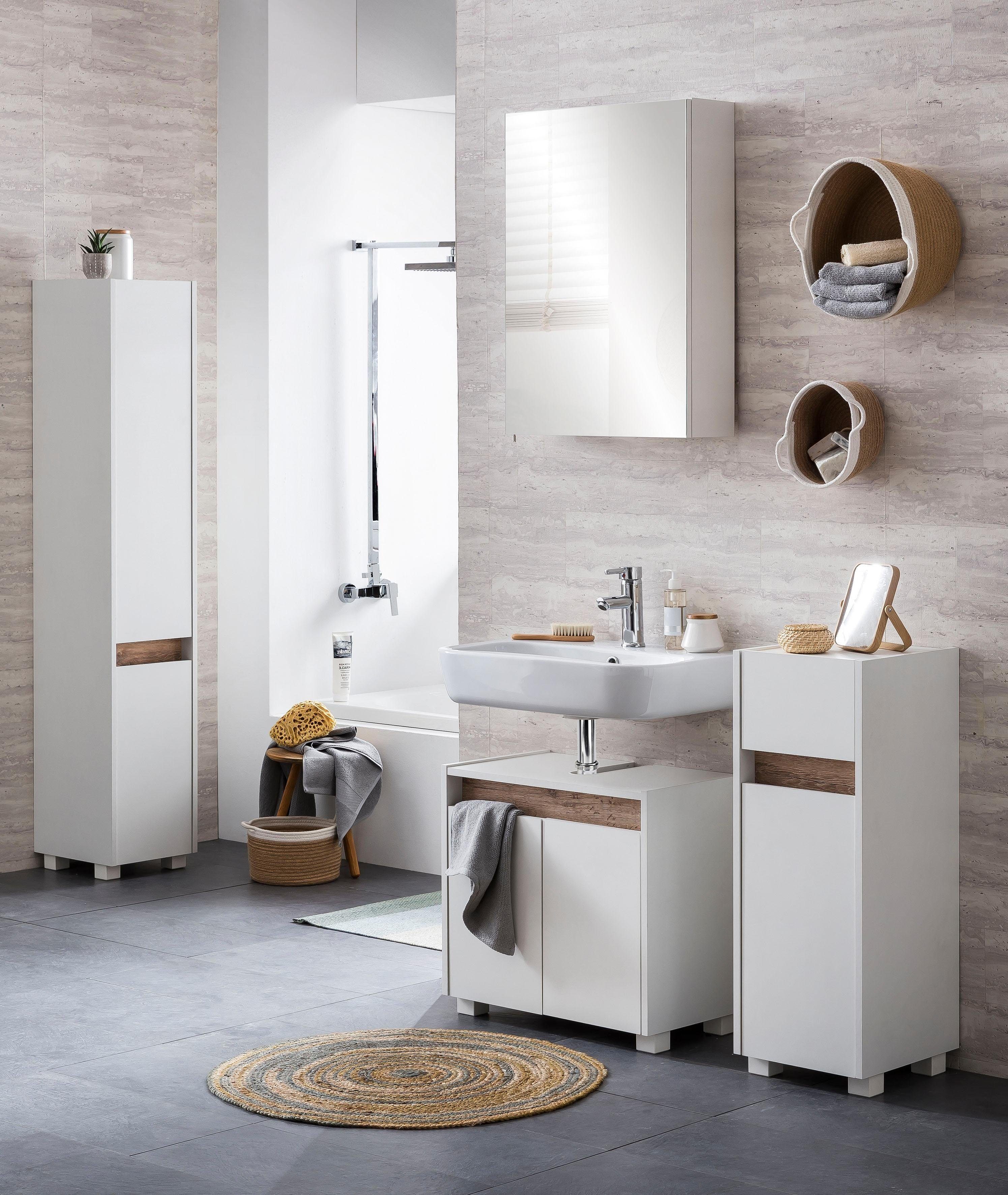 Schildmeyer Unterschrank Blende Badezimmerschrank, modernen weiß | 30 weiß Wildeiche-Look im cm, Cosmo Breite