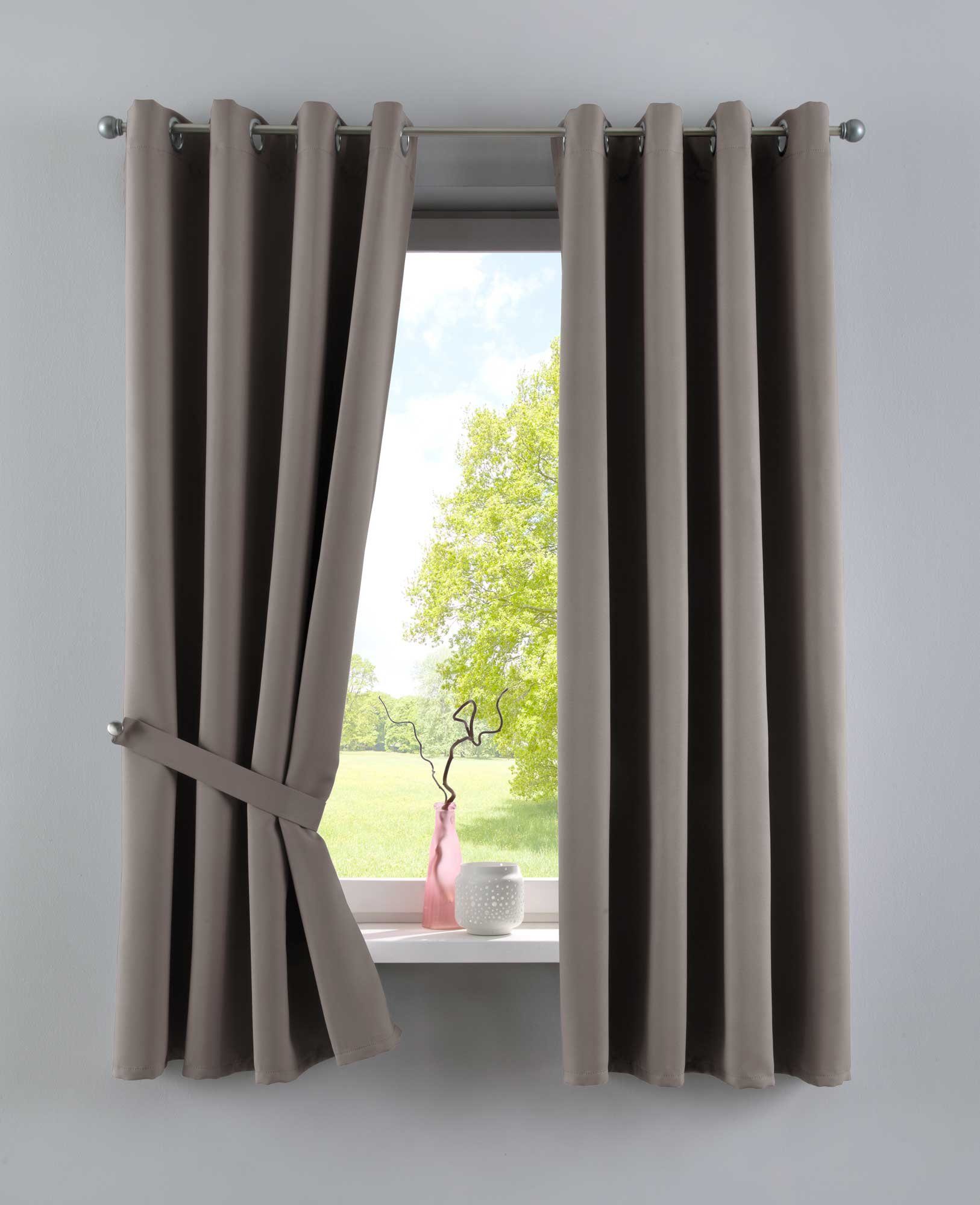Gardinenbox Verdunkelungsvorhang (2 St), Ösen, verdunkelnd, Polyester, »NewYork« Thermo-Gardinen Blackout 201920600-2