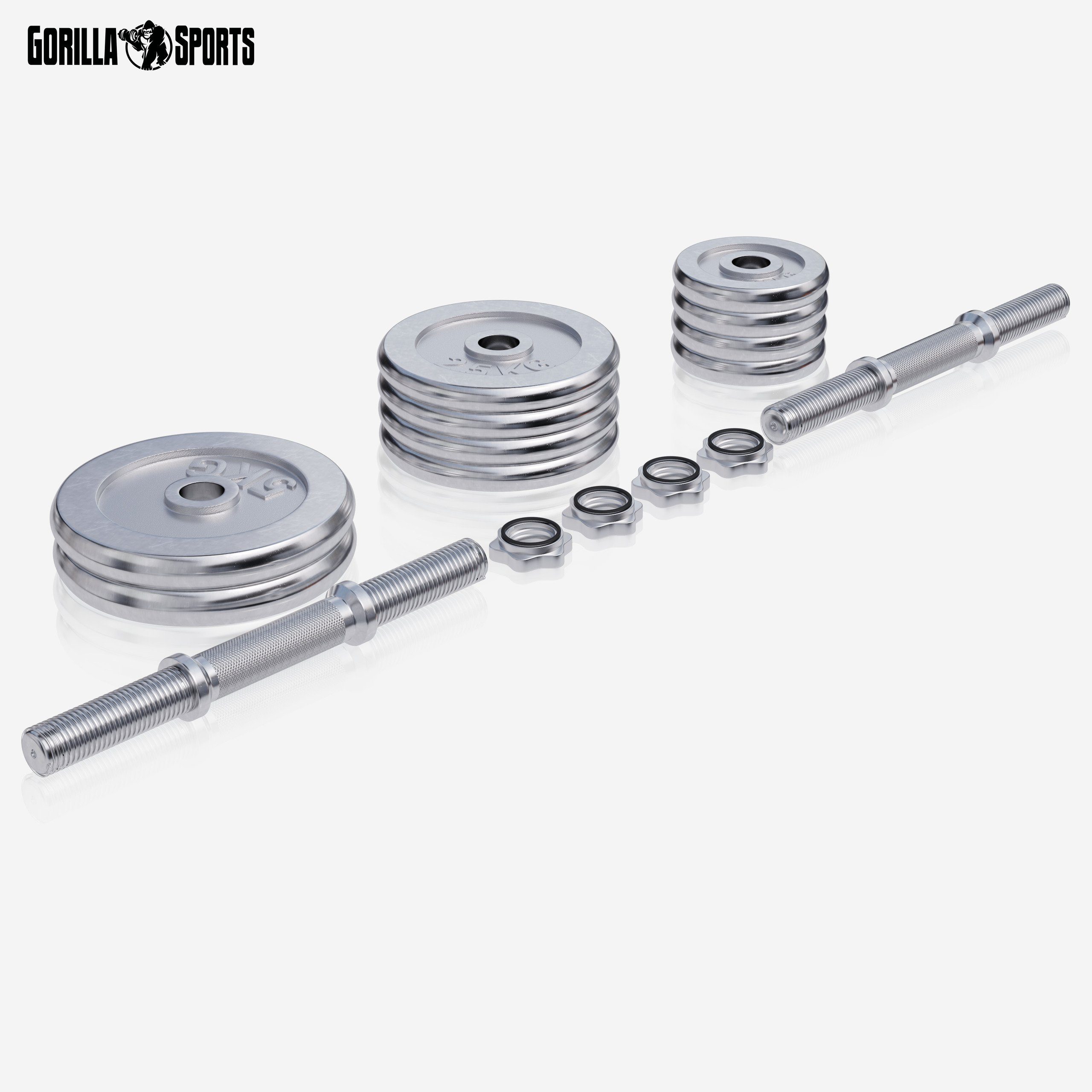 GORILLA SPORTS Kurzhantel Kurzhantel Set Chrom 30 kg mit Sternverschlüssen