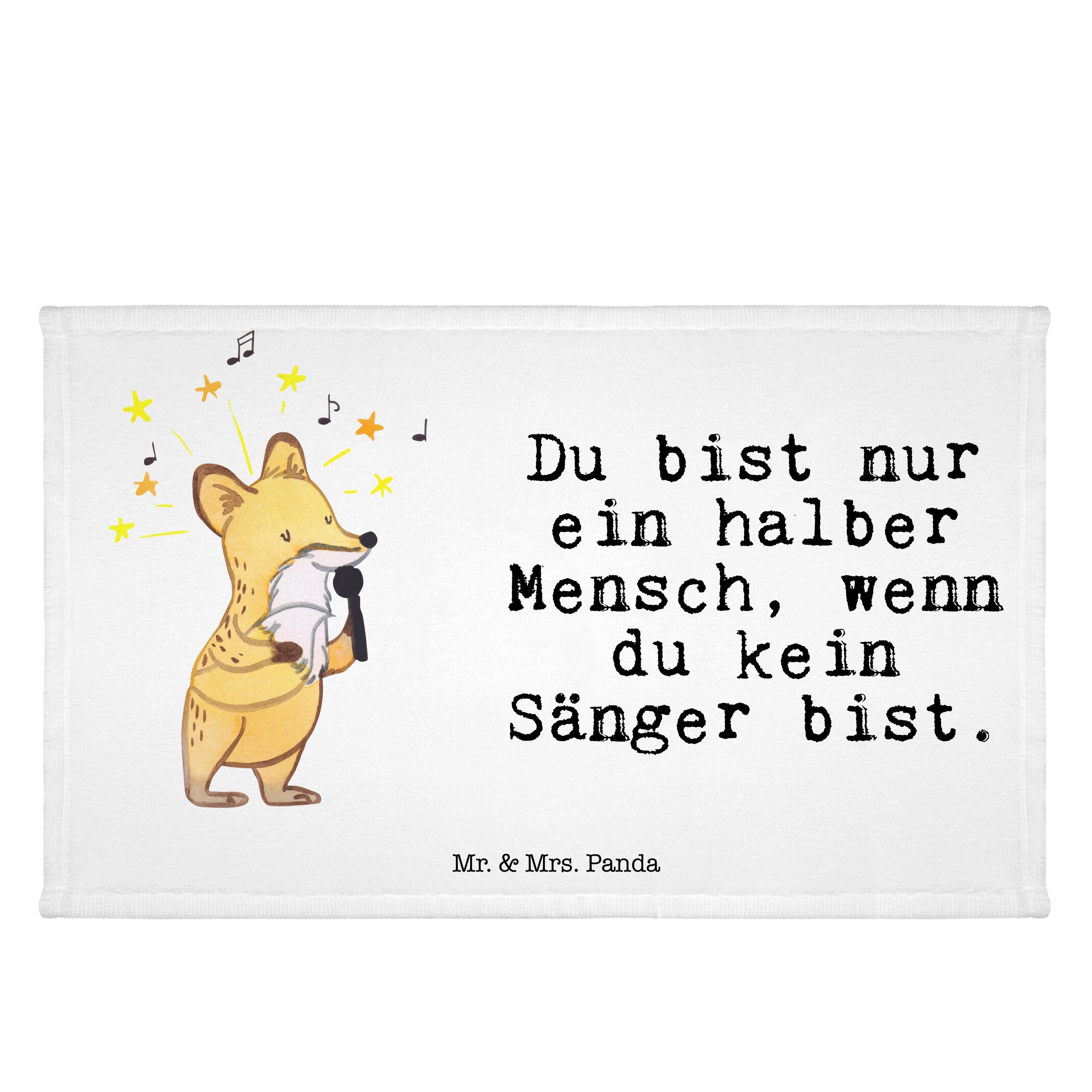 Mr. & Mrs. Panda Handtuch Sänger mit Herz - Weiß - Geschenk, Firma, Kinder Handtuch, Frottier, (1-St)
