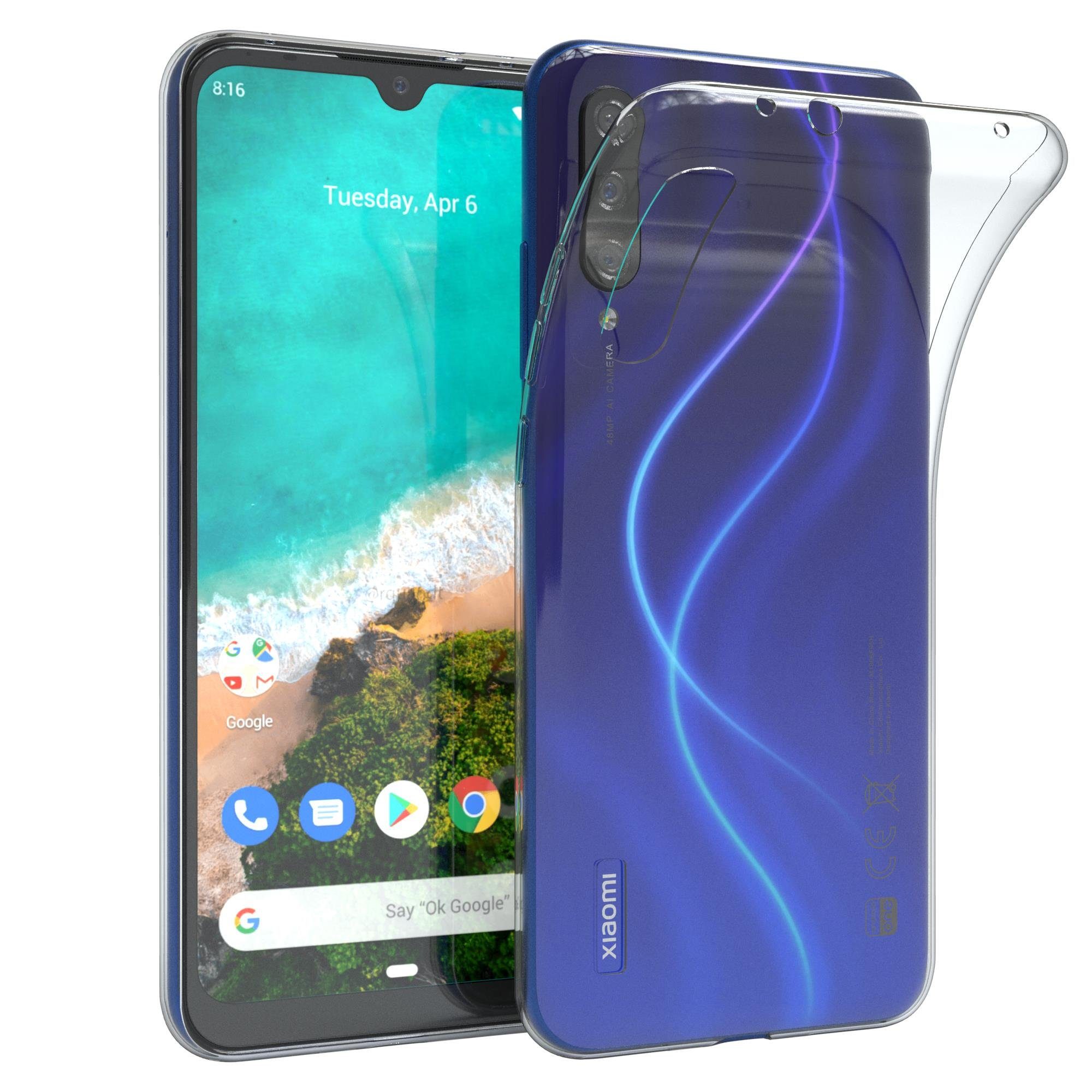 EAZY CASE Handyhülle Slimcover Clear für Xiaomi Mi A3 6,09 Zoll, durchsichtige Hülle Ultra Dünn Silikon Backcover TPU Telefonhülle Klar
