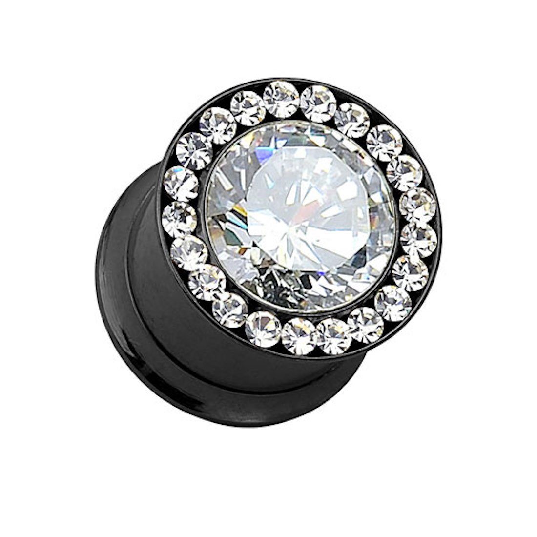 Taffstyle Plug Piercing Edelstahl Schwarz Multi günstig online kaufen