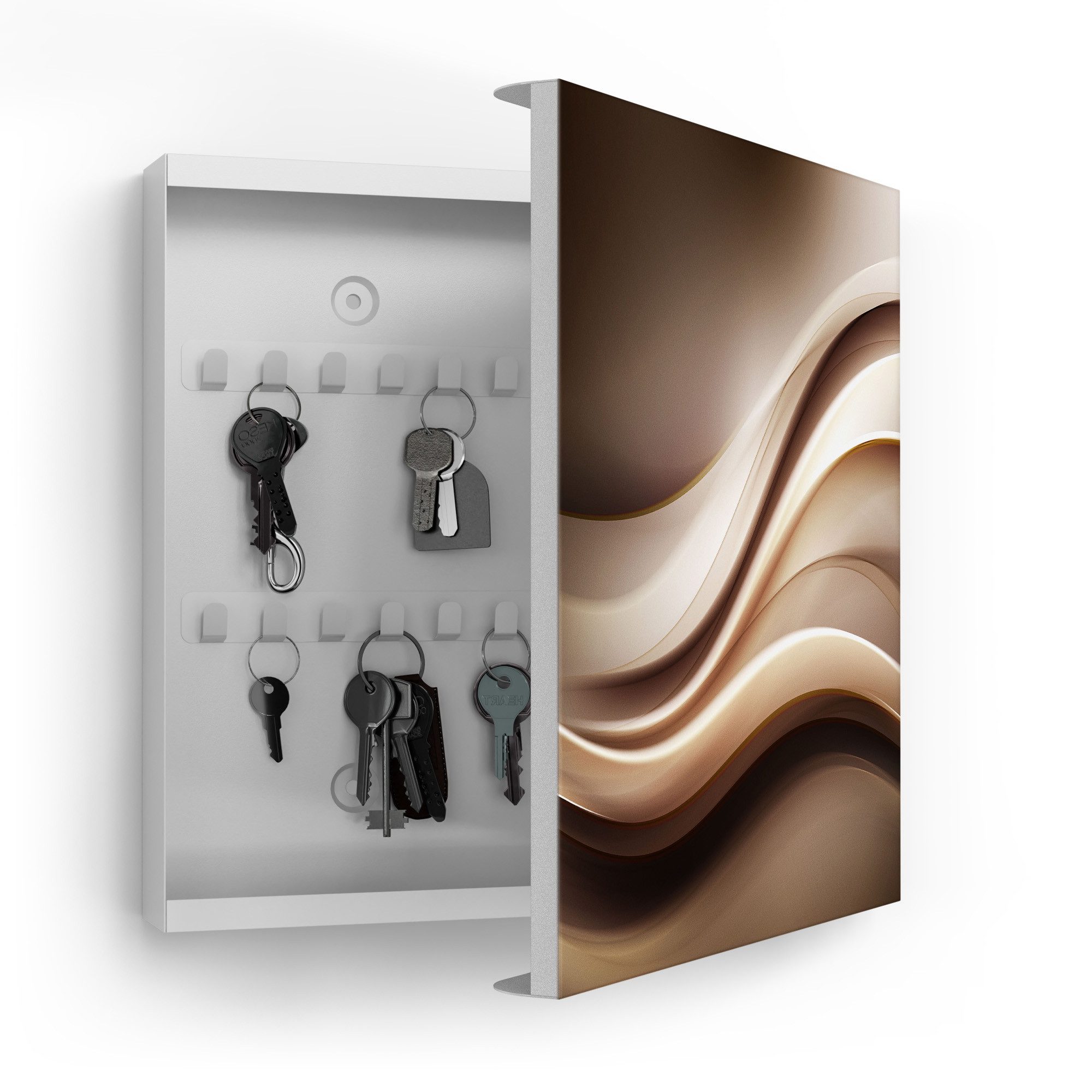 DEQORI Schlüsselkasten 'Edelmetallschwingung', Schlüsselbox modern Schlüsselschrank magnetisch Schlüssel Kasten Box
