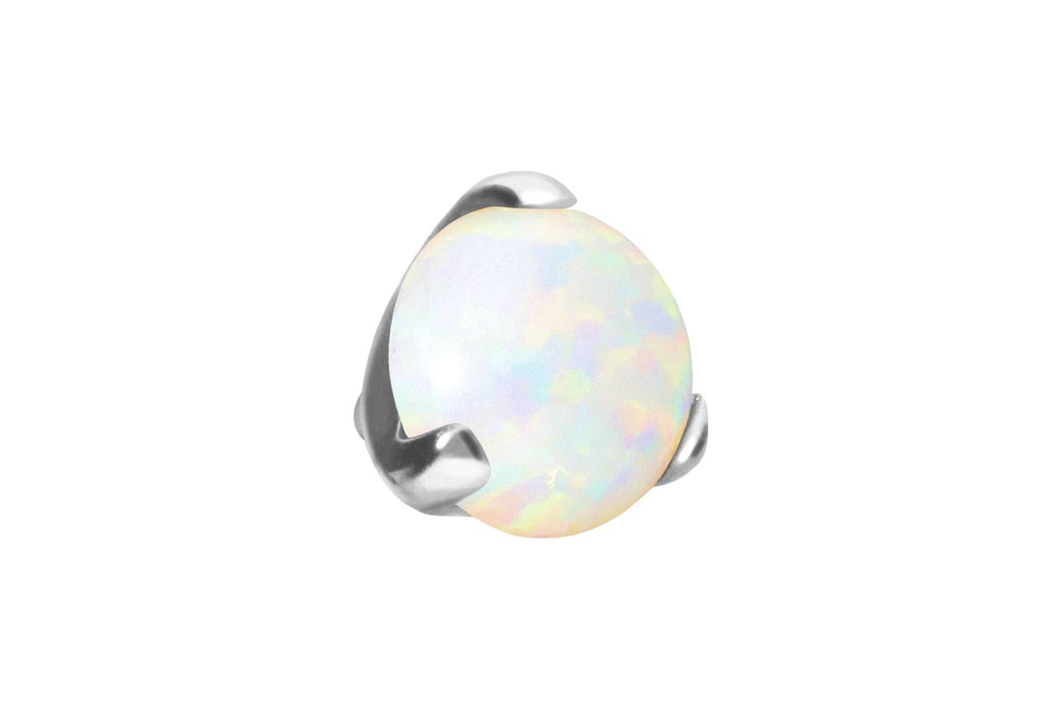 Piercing-Set Titan Schraubaufsatz mit Außengewinde SYNTHETISCHER OPAL