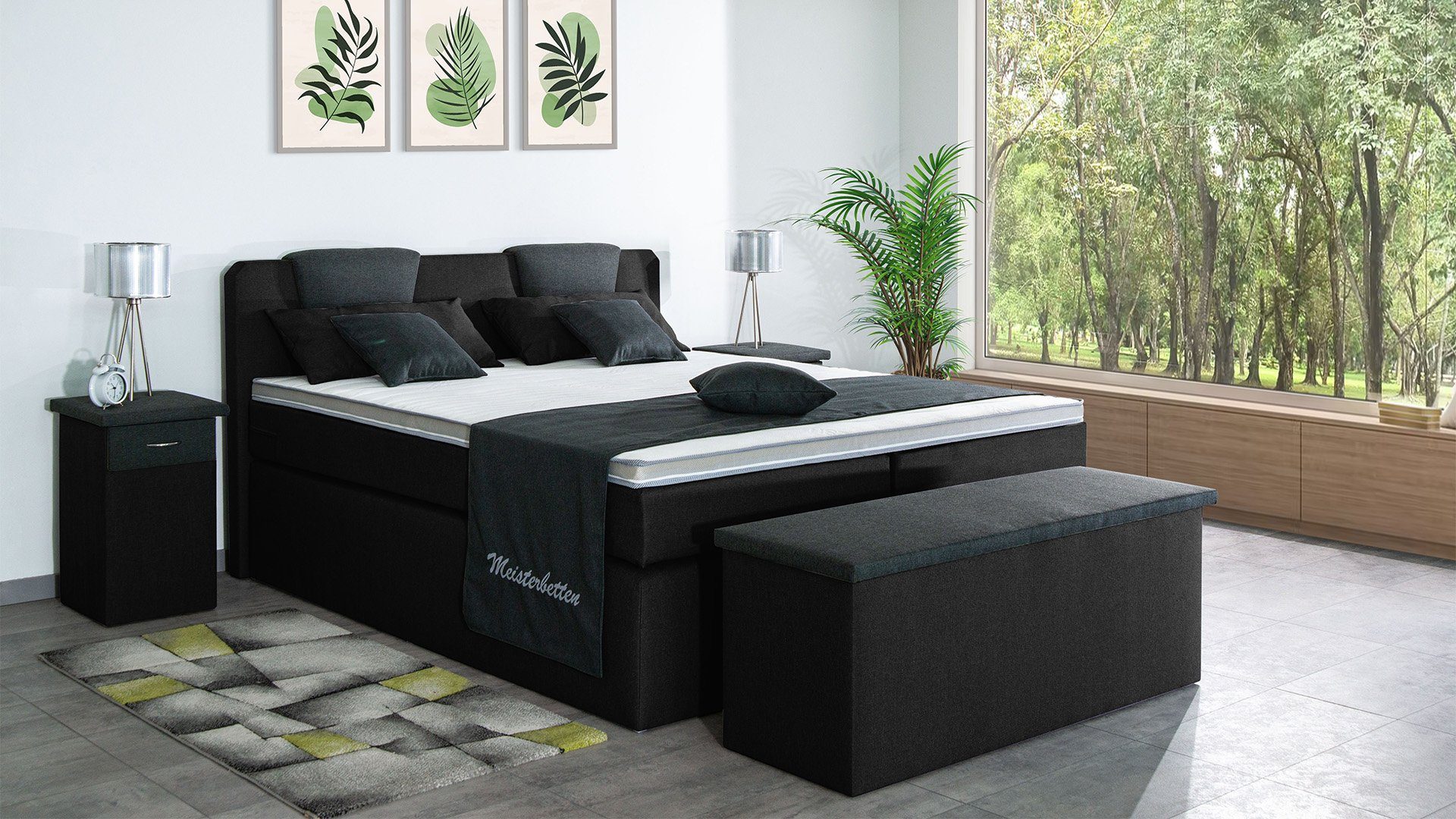 Meisterbetten Boxspringbett Iris (7-Zonen Taschenfederkernmatratzen, Komfor günstig online kaufen