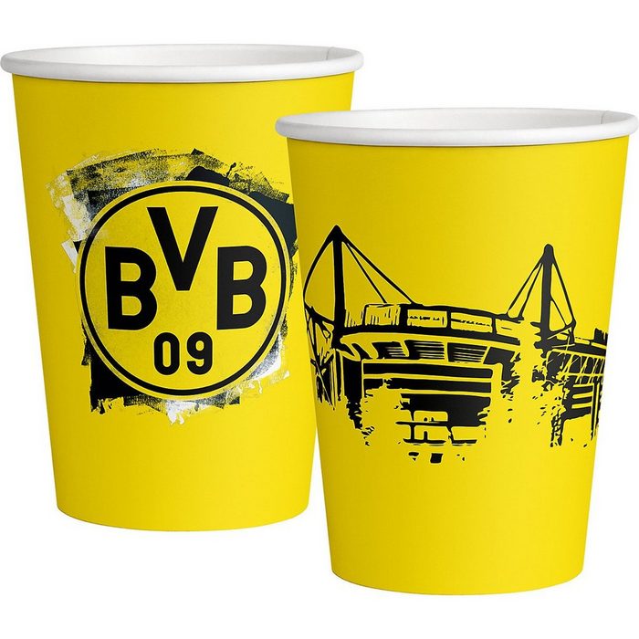 Amscan Becher Pappbecher 250ml 8er BVB Dortmund
