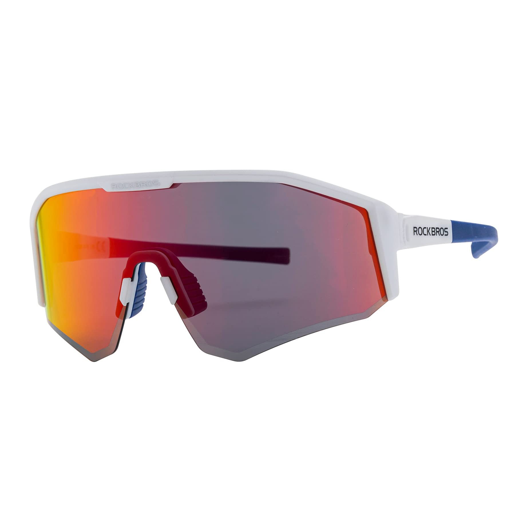 ROCKBROS Fahrradbrille Polarisierte Fahrradbrillen Damen Herren, (TAC-Gläser + TR90-Rahmen), Verstellbarer-Bügel-Design für Radfahren Laufen Angeln