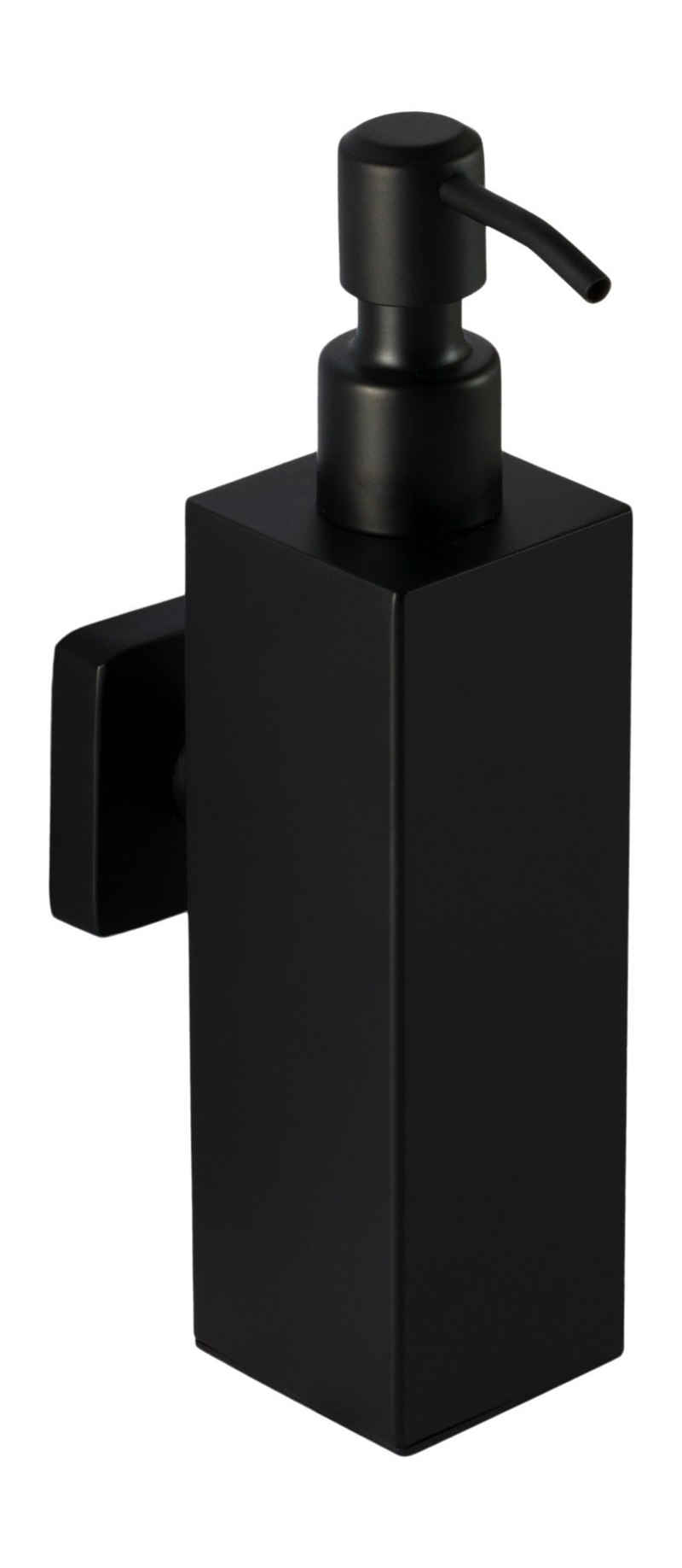 Ambrosya Seifenspender »Seifenspender aus schwarzem Edelstahl - Seifenhalter Seife Spender Bad Küche WC Glas«, Wandmontage