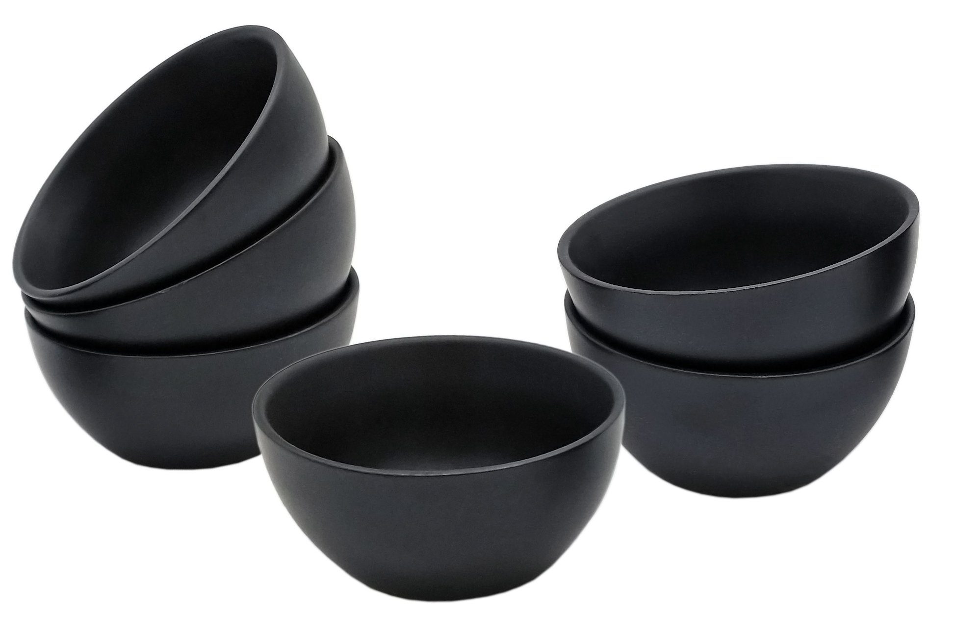 Spetebo Dipschale Keramik Dip Schalen schwarz matt – 6er Set, Keramik, (6- tlg)