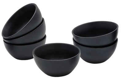 Spetebo Dipschale Keramik Dip Schalen schwarz matt – 6er Set, Keramik, (6-tlg)