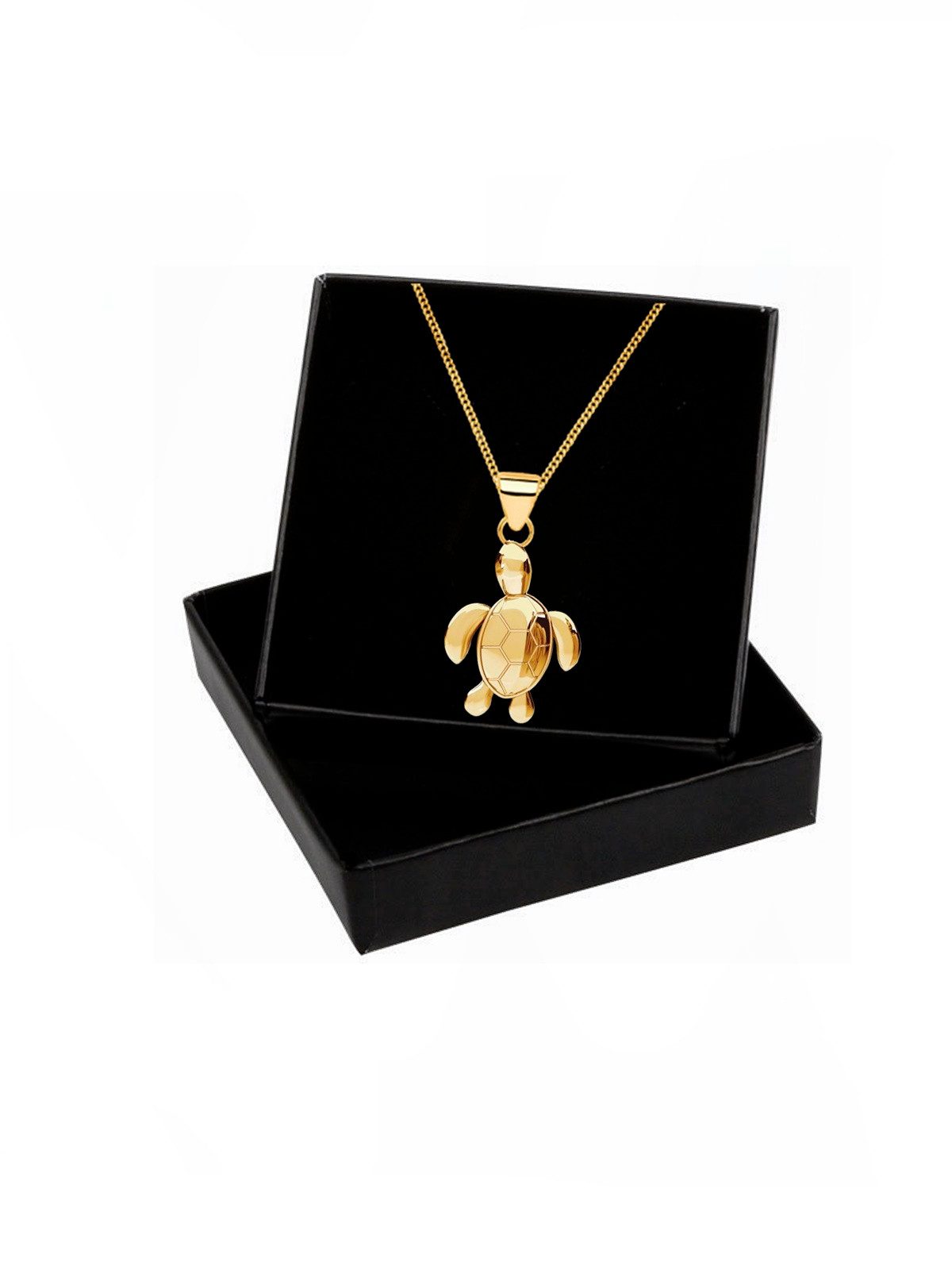 Goldene Hufeisen Kette mit Anhänger Goldene Schildkröte Kette – Ruhe, Glück & Langlebigkeit - Echtsilber, 925 Sterling Silber (hypoallergen) – Bild 3 von 4