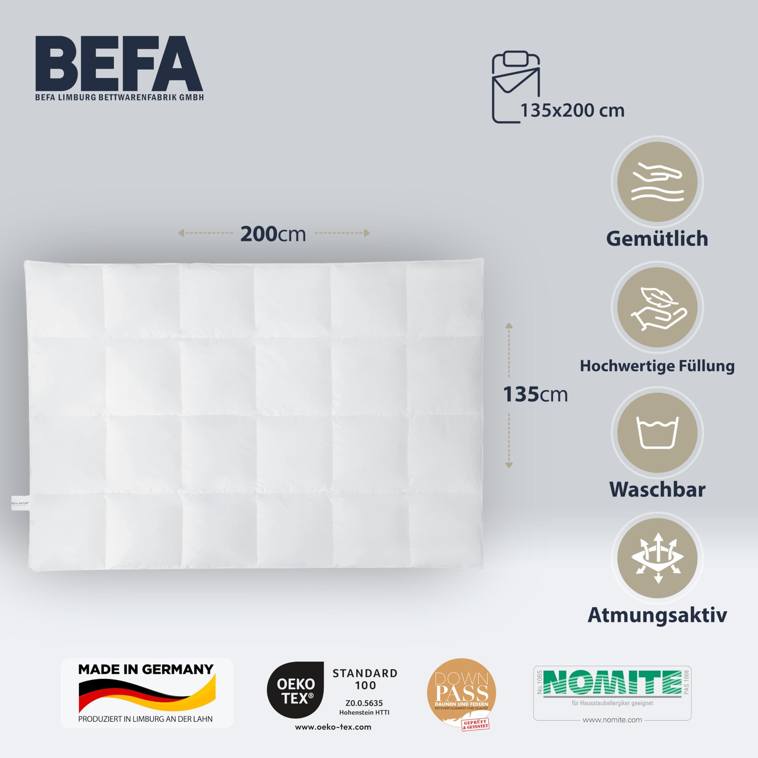 BEFA NATUR Daunenbettdecke "Geile Nächte" 90/10 Premium-Ganzjahresdecke, 4- günstig online kaufen