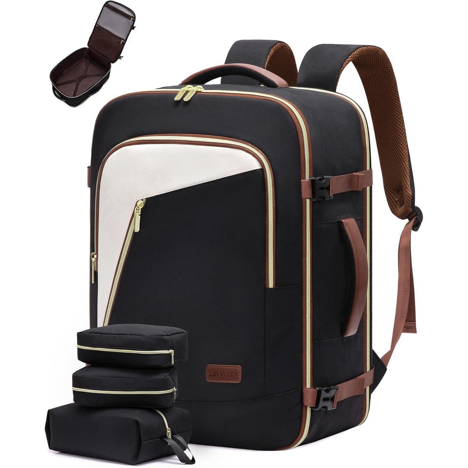 LuxusKollektion Kofferrucksack Handgepäck Reiserucksack 18 Zoll Laptop Damen Rucksack Travel Flugzeug