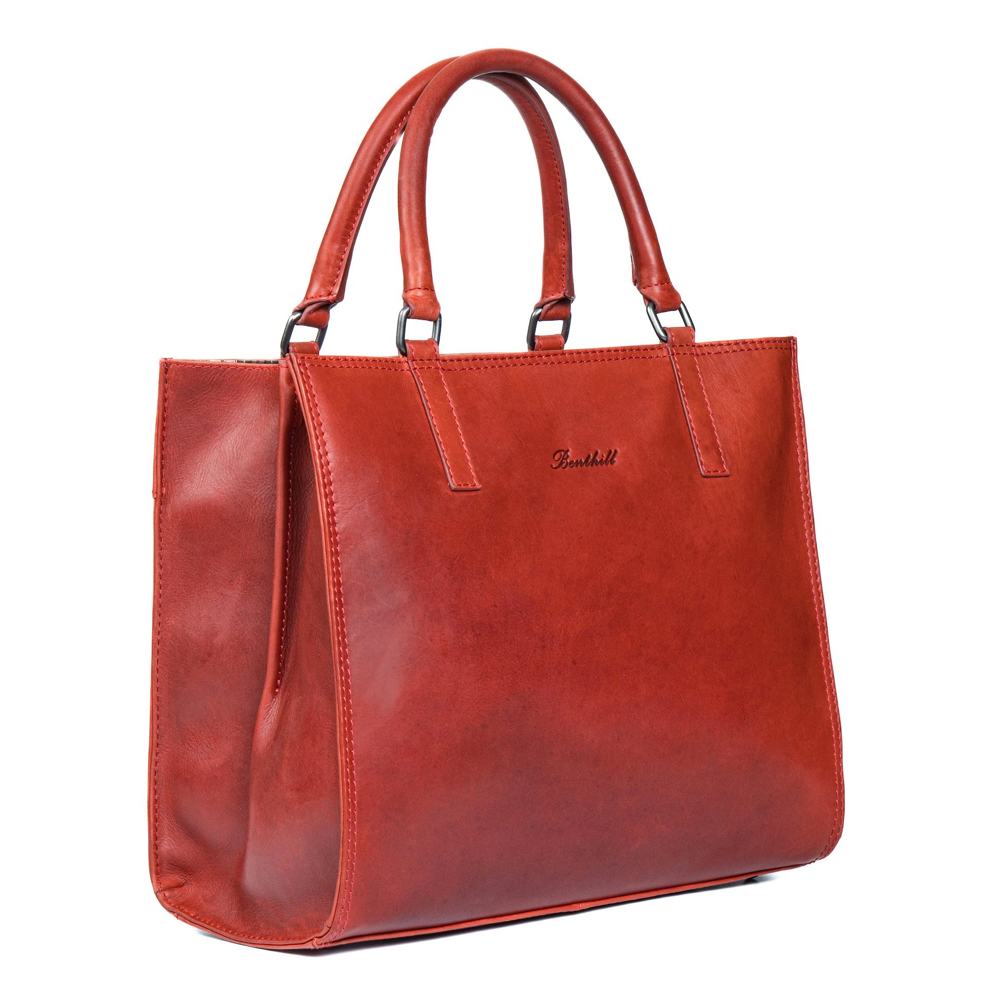 Benthill Henkeltasche Damen Echt Leder Tasche Handtasche Frauen Shopper Große Schultertasche, Reißverschlussfach