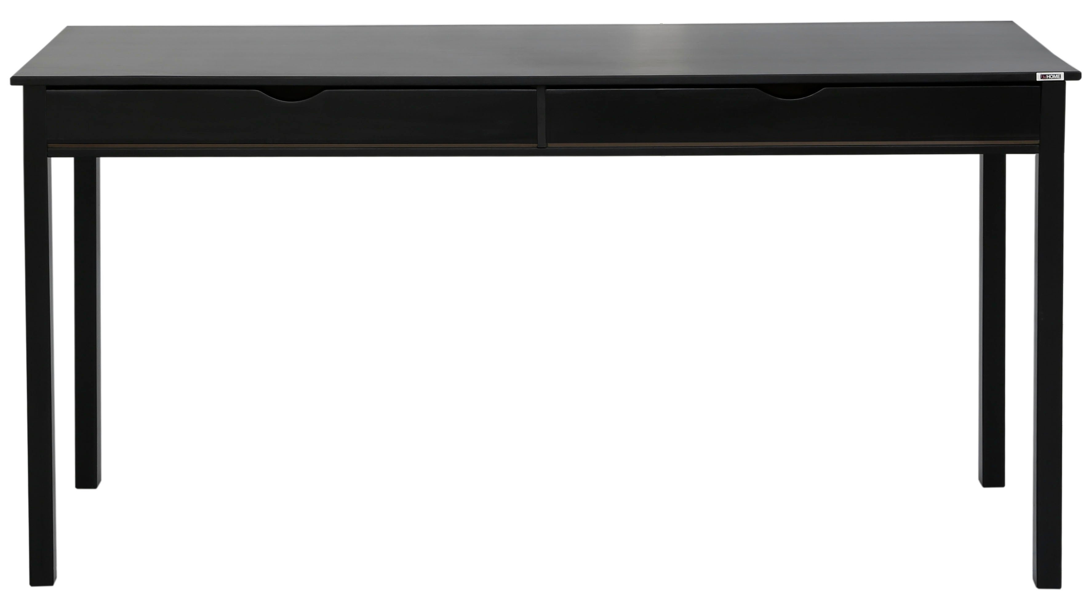 INOSIGN Schreibtisch Gava (1-St), Kiefer massiv, eingefräste Griffmulden, Höhe 80 cm schwarz | Jugendschreibtische