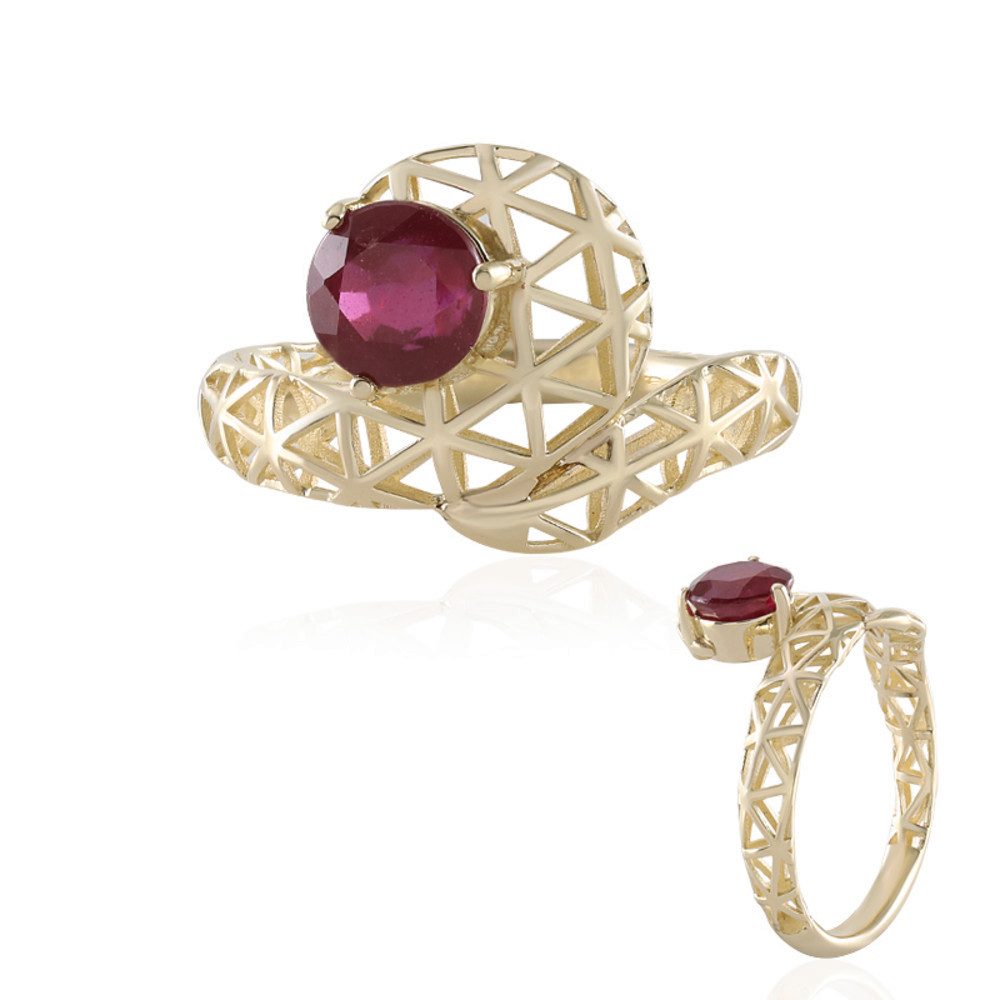 Cavill Solitärring Cavill Madagaskar Rubin Ring 0,99 ct 375er Gelbgold filigran (1-tlg)