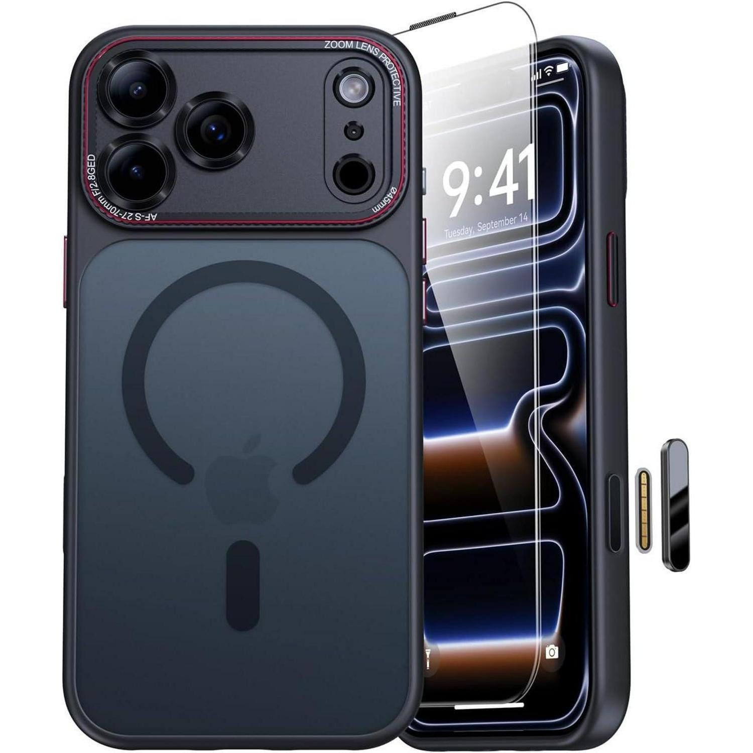 LuxusKollektion Handyhülle Handyhülle 17 Pro Max Magsafe Kameraschutz iPhone 17 Pro Max Schwarz