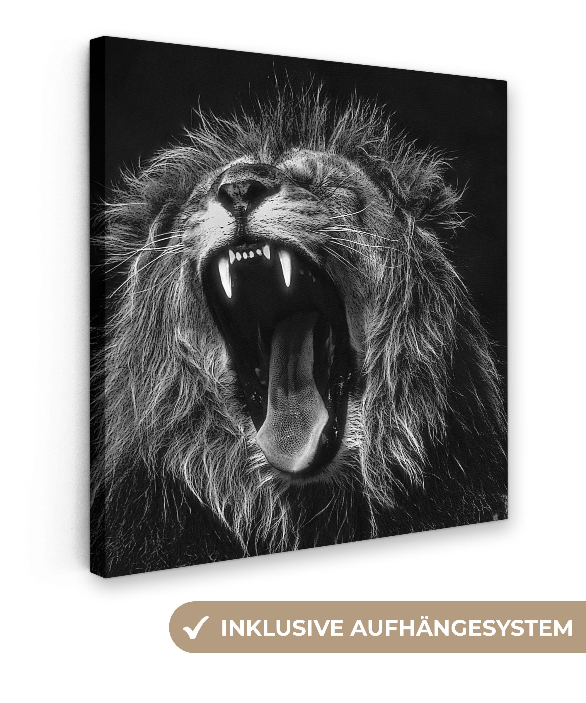 OneMillionCanvasses® Leinwandbild Löwen - Profil - günstig online kaufen
