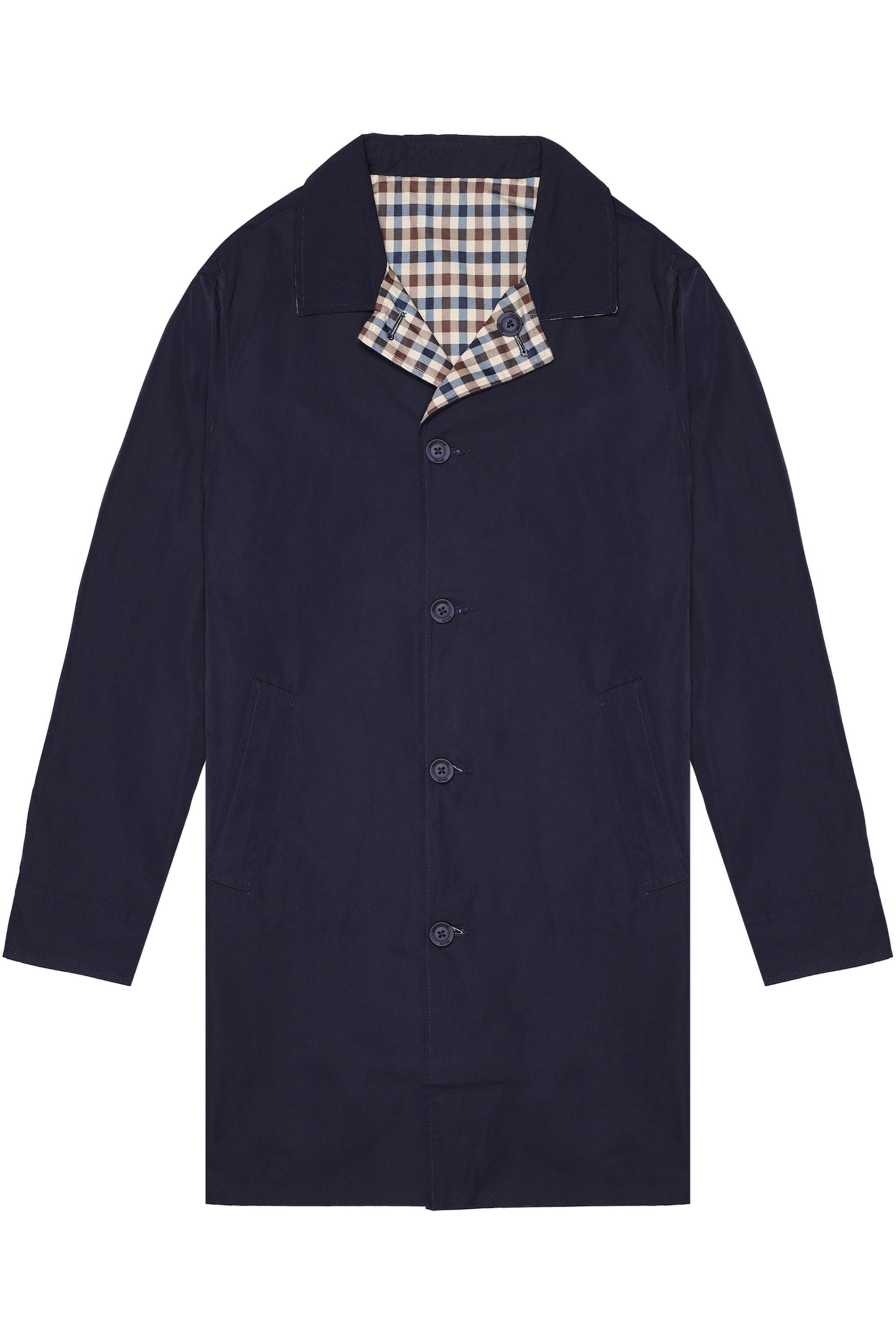 Aquascutum Active Parka ICONIC REVERSIBLE TRENCHCOAT Herren Wendemantel Herren, leichte Jacke, Trenchcoat, Windjacke, Sale