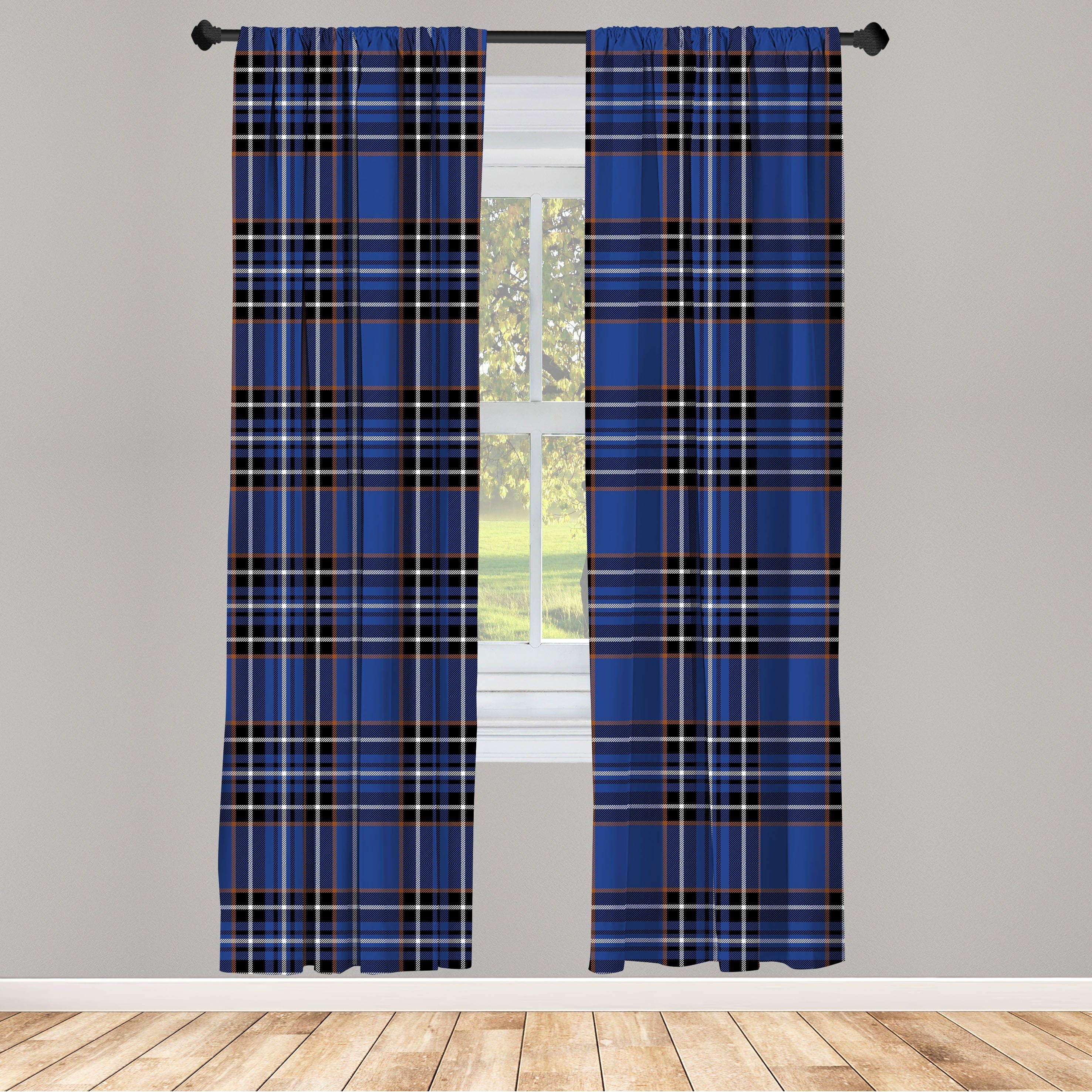 Gardine Vorhang für Wohnzimmer Schlafzimmer Dekor, Abakuhaus, Microfaser, Plaid Aufwändige Vivid Scottish | Fertiggardinen