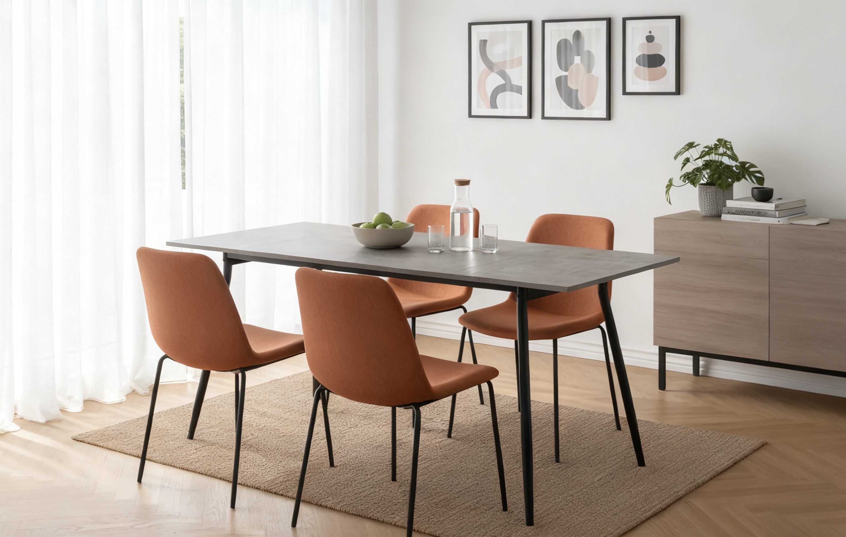 B&D home Esstisch LIO, Metallgestell schwarz oder weiß, ausziehbar, 4-6 Per günstig online kaufen