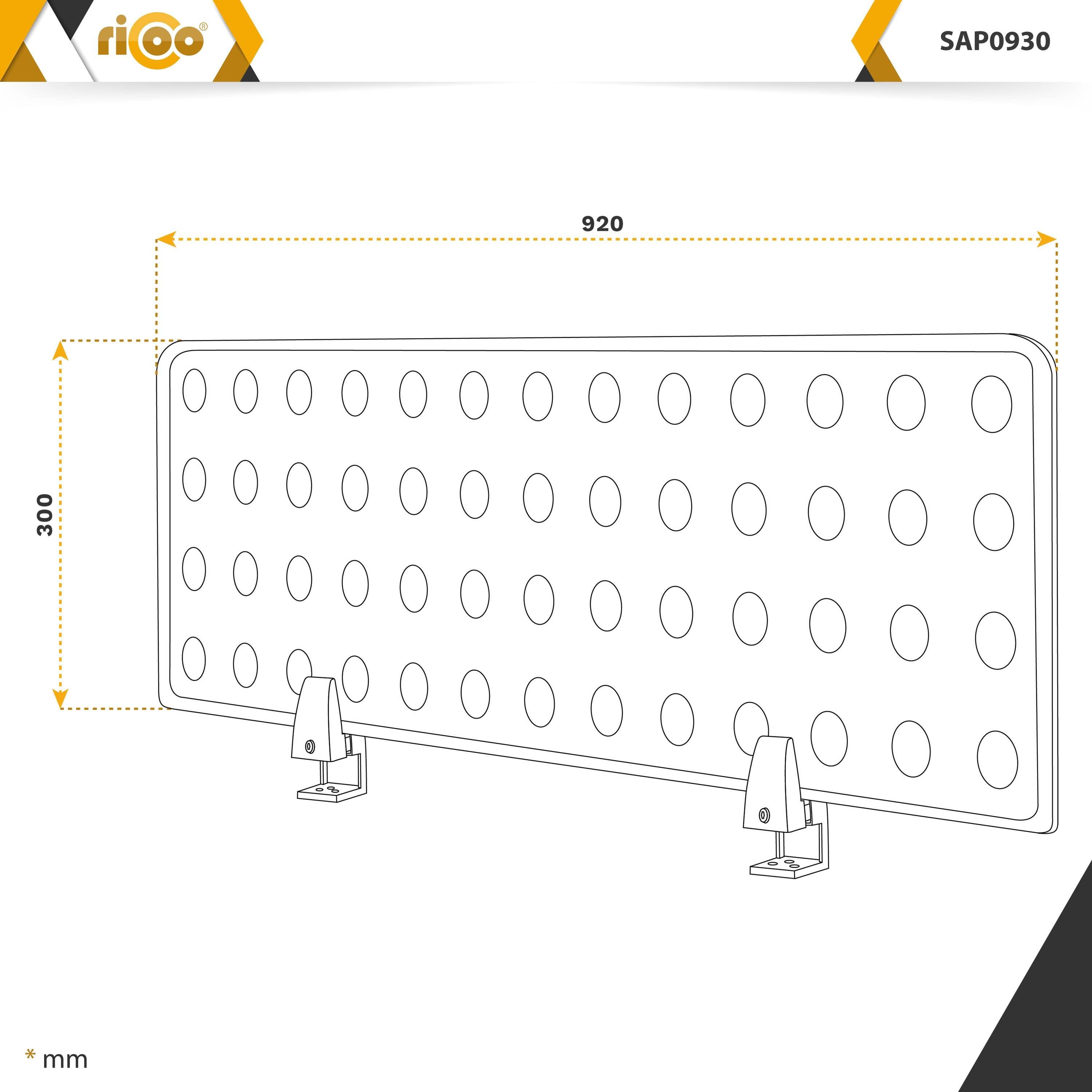 RICOO Schutzwand SAP0930-G, Sichtschutz Akustik Grau Trennwand Büro Paneel Schreibtisch Schallschutz