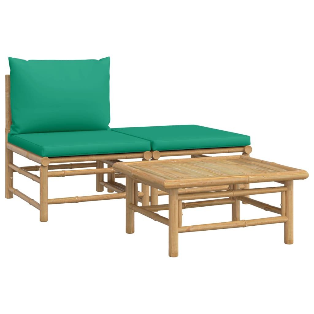 vidaXL Sofaelement 3-tlg. Garten-Lounge-Set mit Grünen günstig online kaufen