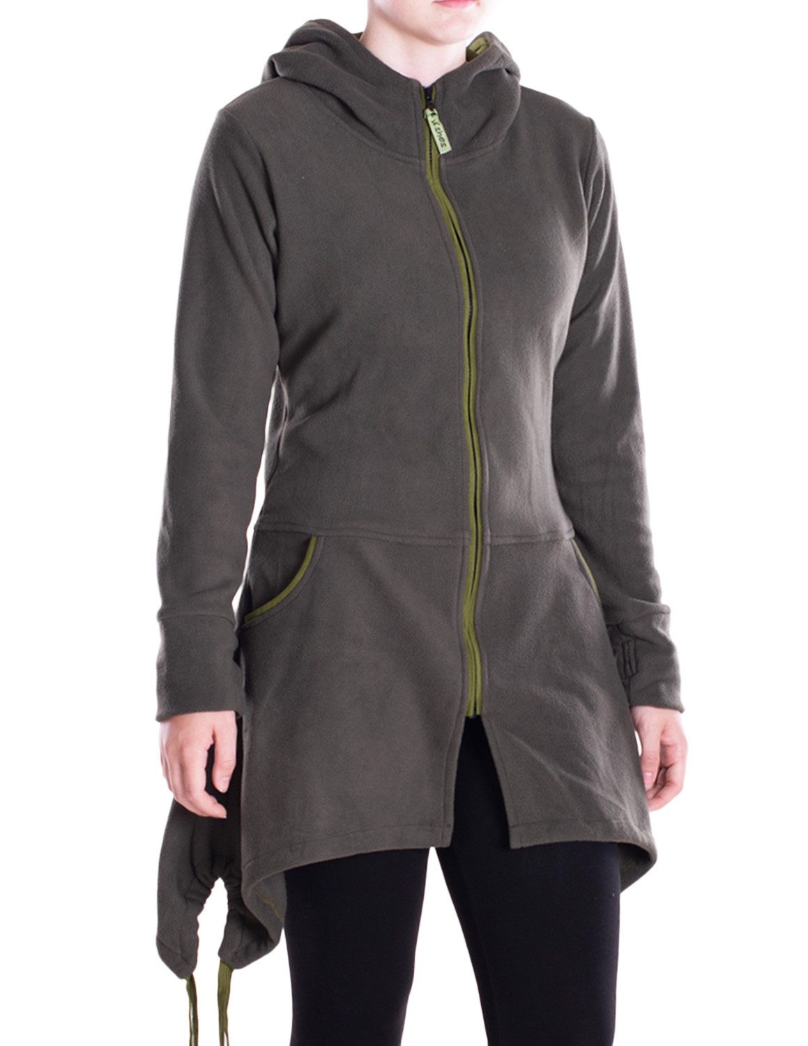 Vishes Kapuzenfleecejacke Damen Fleece Kapuzenjacke lang günstig online kaufen