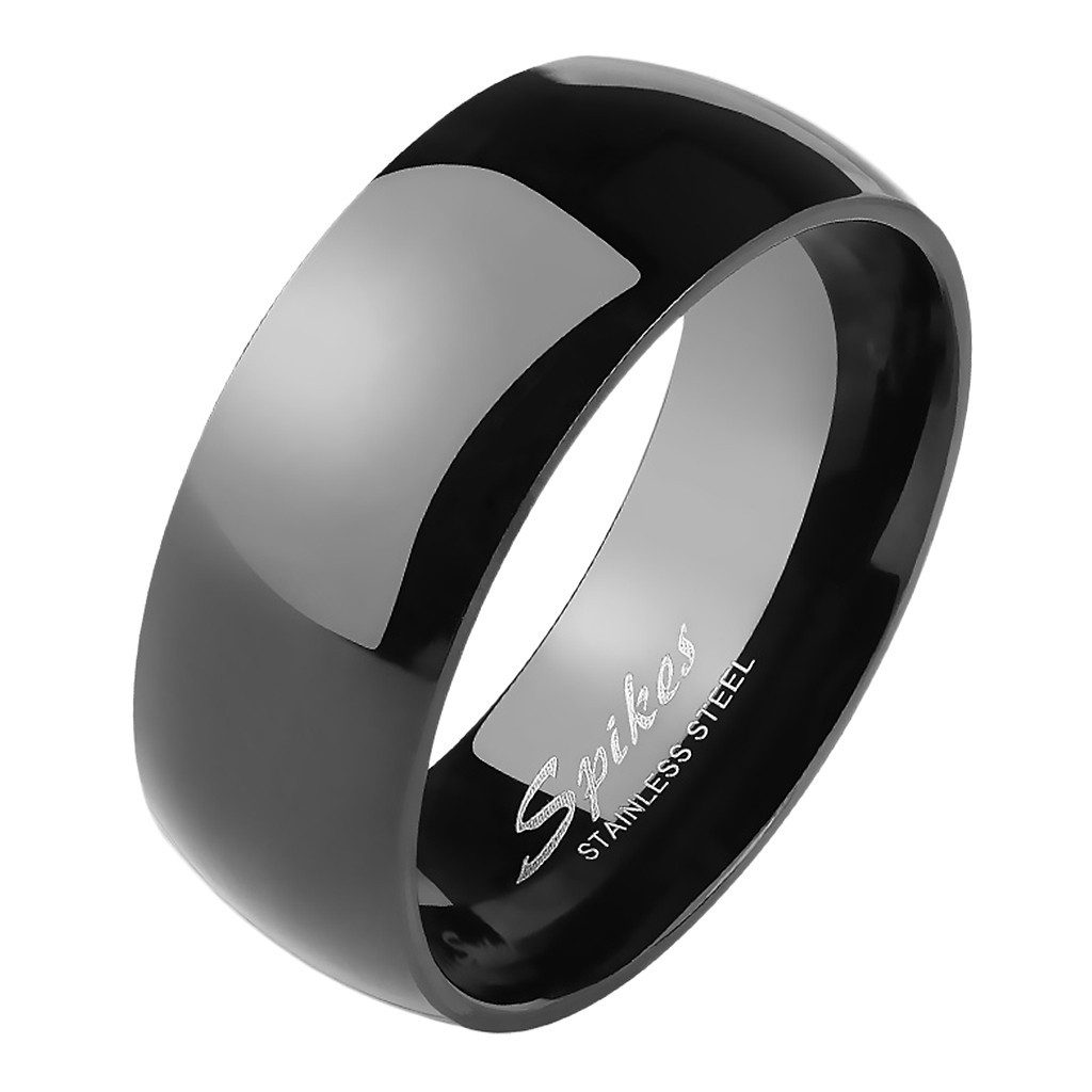 Taffstyle Fingerring Herrenring Damenring Edelstahl Unisex Partnerring schwarz glänzend (Schlichter Damenring und Herrenring im zeitlosen Design), Verlobungsring Partnerring Freundschaftring Herrenring Damenring