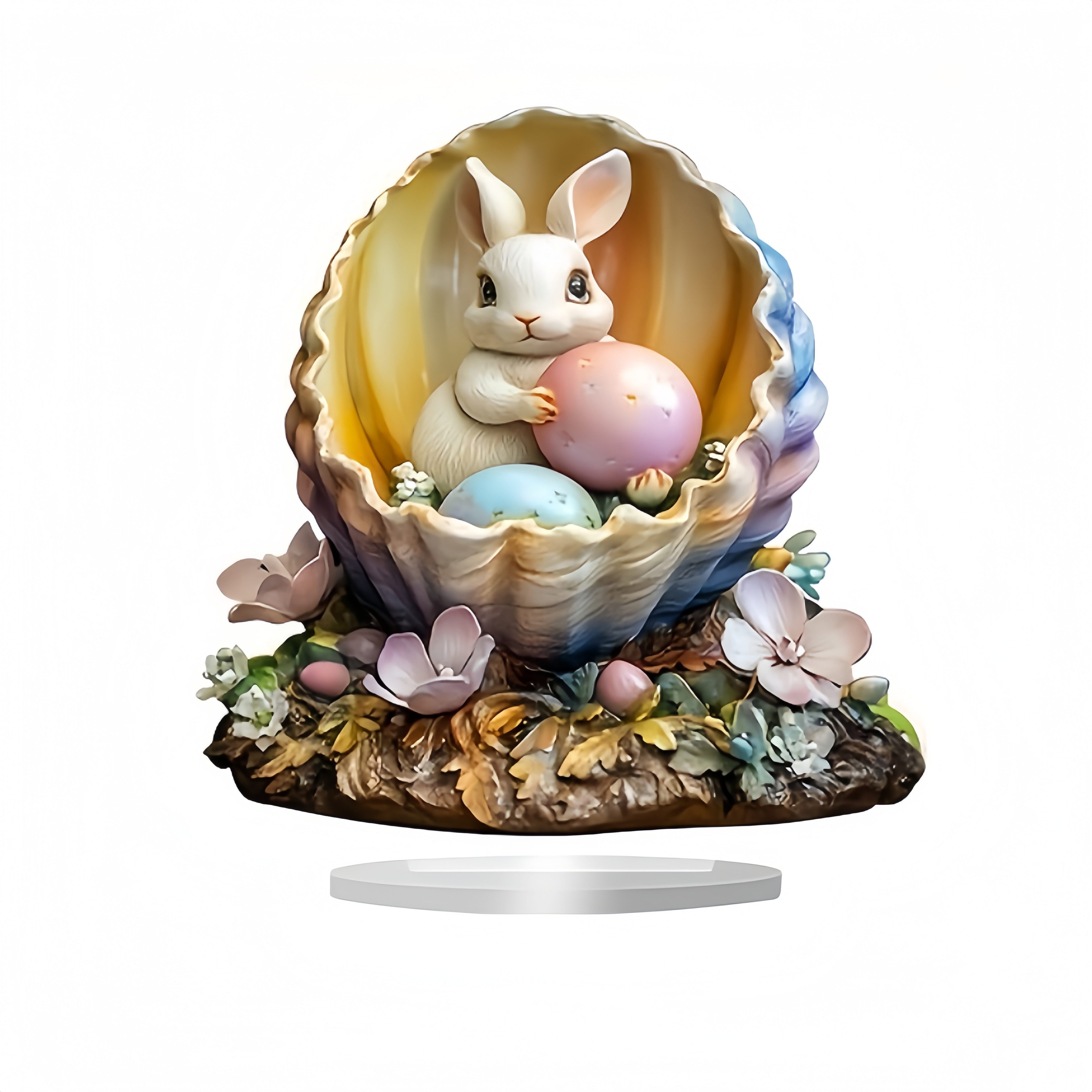 FOUORTUNATE-BEE Osterei Bunte 2D-Acryl-Ostereier für Tischdekoration im Frühling, Perfekt für Ostern, Partys und fröhliche Wohnraumgestaltung