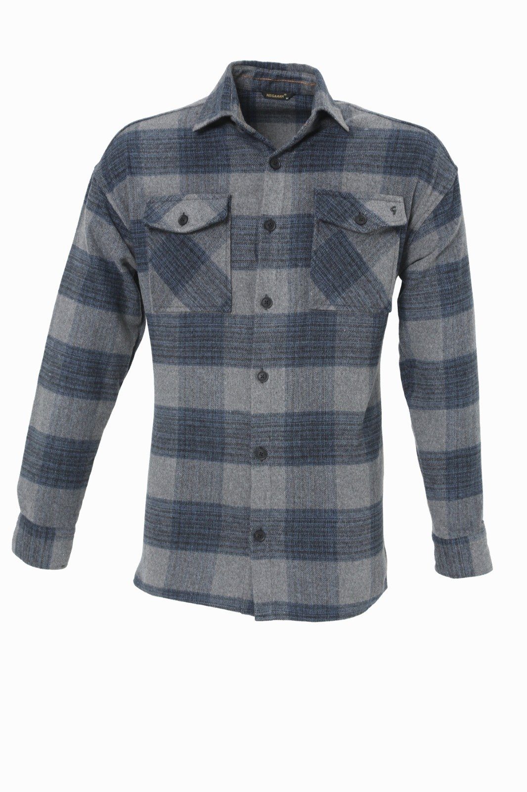 Megaman Jeans Flanellhemd Flanellhemd H-265 Flanellhemd Kariert Hemd Holzfällerhemd