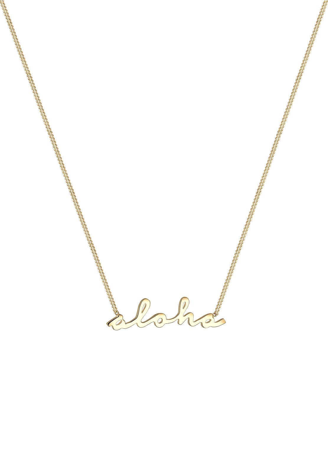 Elli Kette mit Anhänger Anhänger Aloha Statement-Schriftzug 925 Sterling Si günstig online kaufen