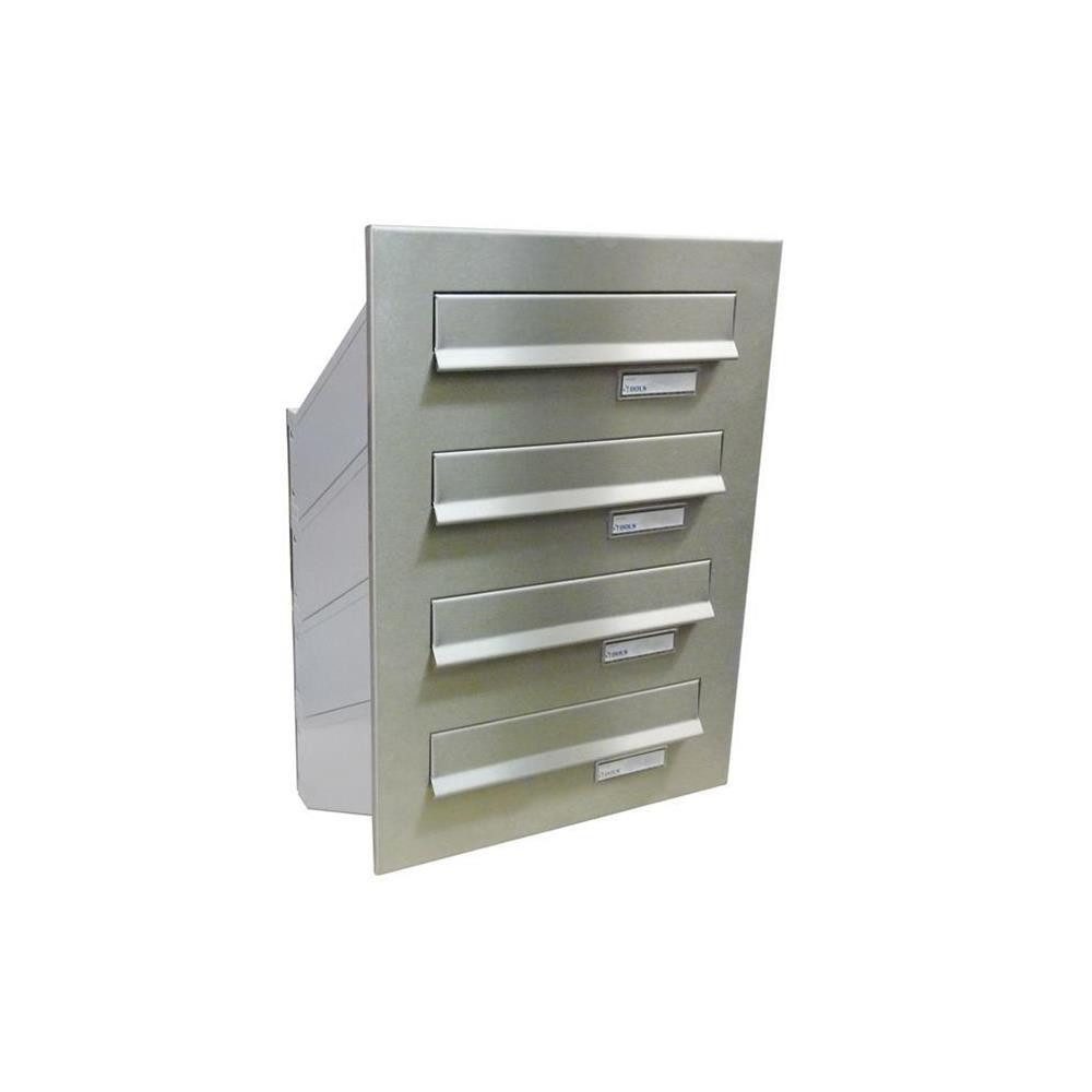 Briefkasten DV-Serie 2-6 fach Edelstahl Durchwurfbriefkasten mit variabler Tiefe