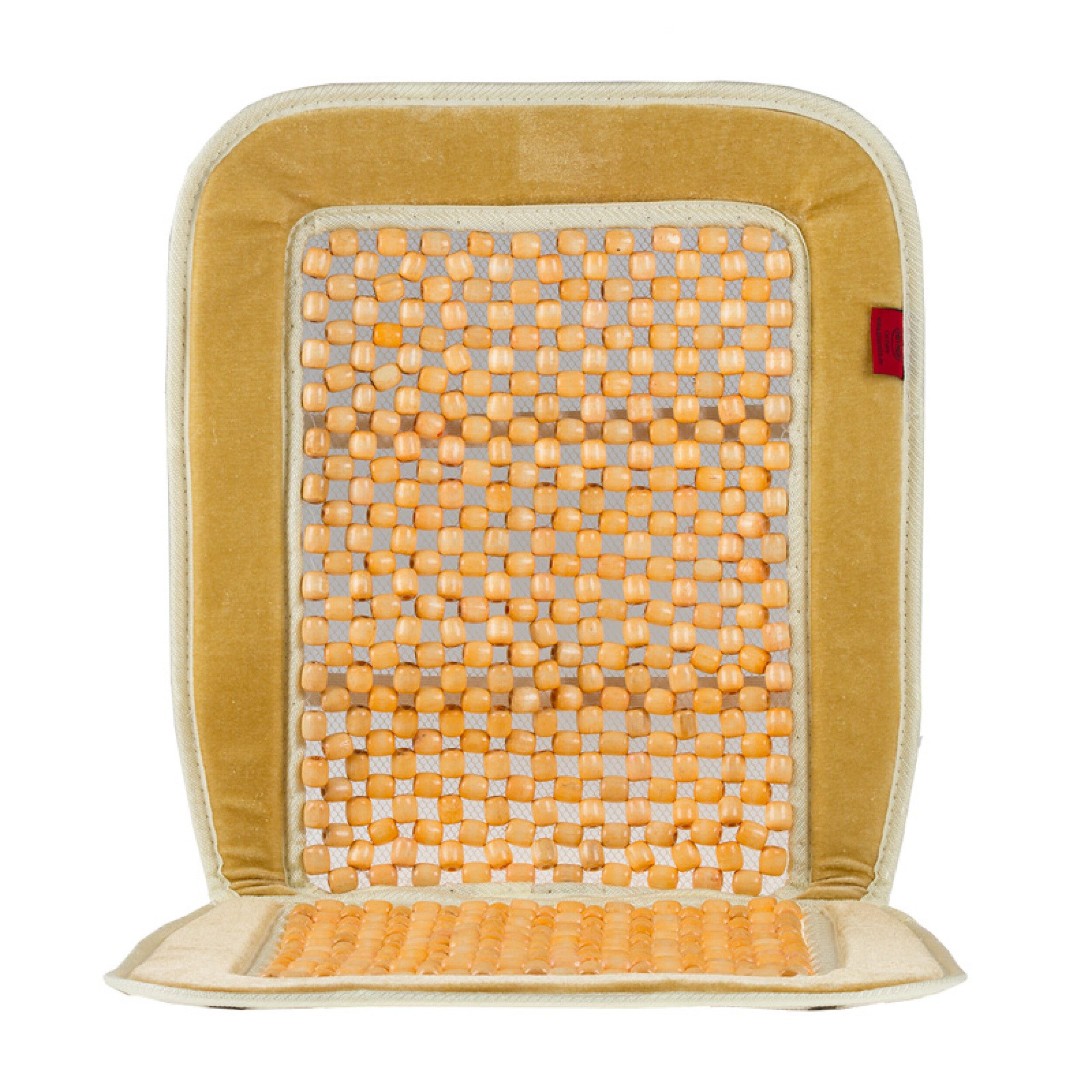 HEYNER Autositzauflage Holzkugel‑Sitzauflage für Autos, ventilierend & massierend, beige, 1-tlg.