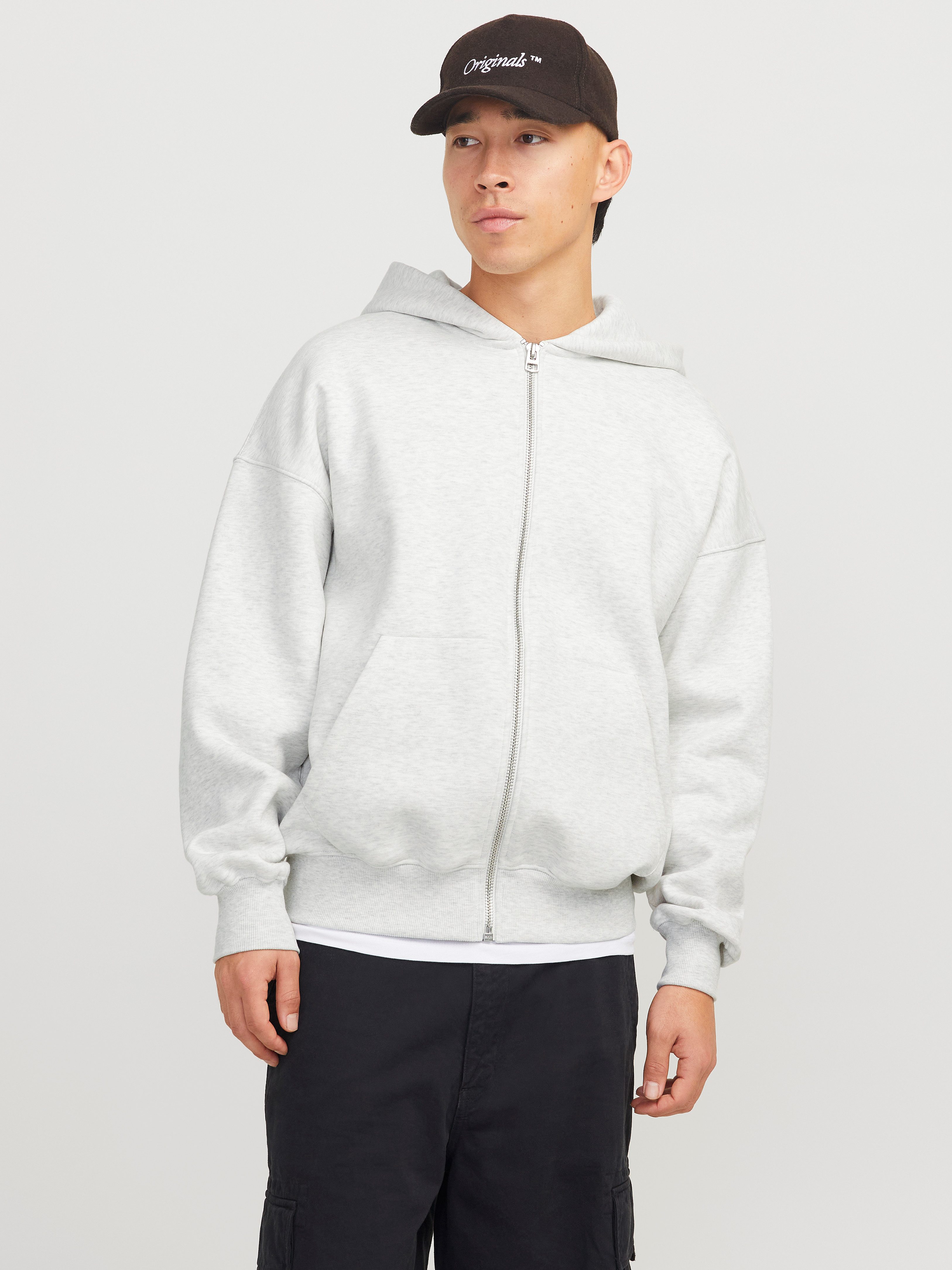 Jack & Jones Kapuzensweatjacke JJEURBAN EDGE SWEAT ZIP HOOD NOOS mit Rippbü günstig online kaufen