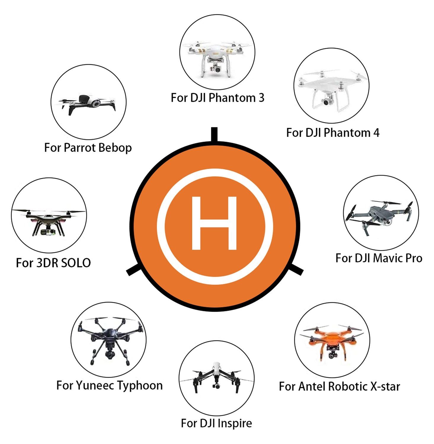 Intirilife Zubehör Nylon) Landen und (Starten Helikopterstartfläche aus Drohnen Drohne von