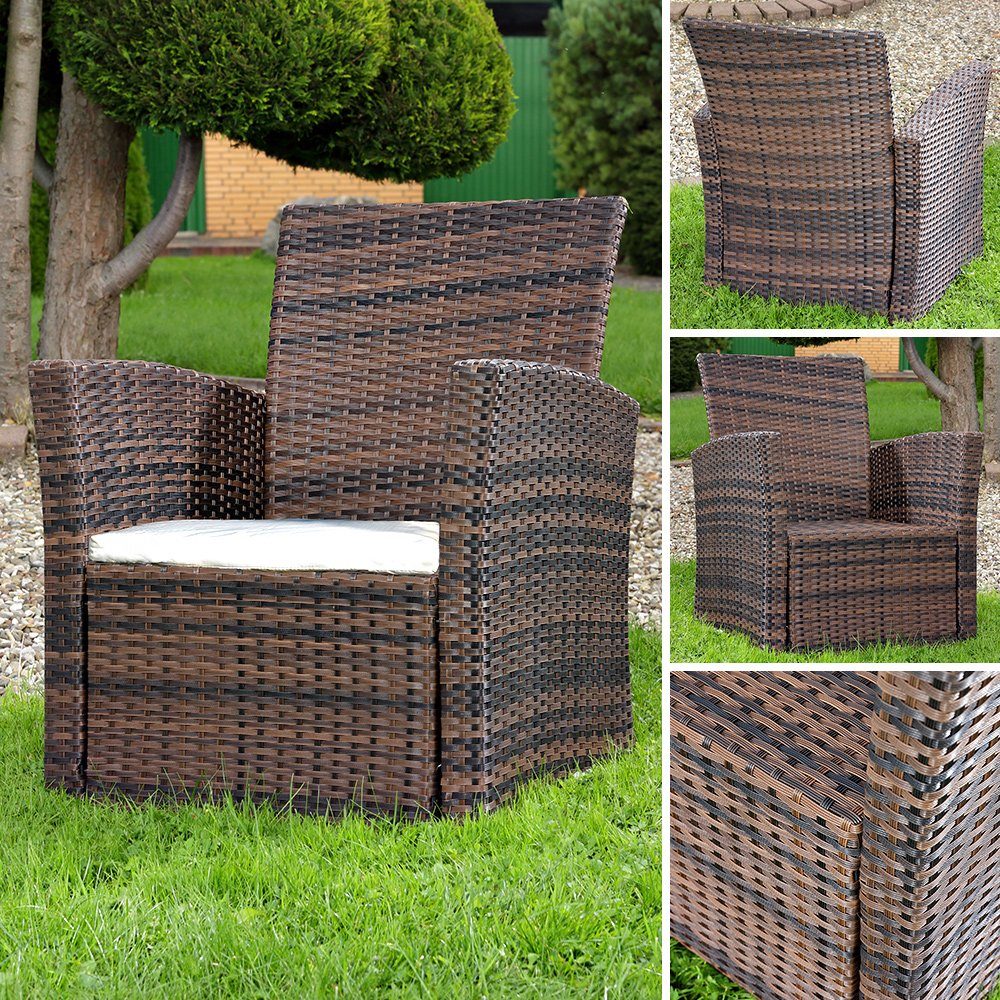 Feel2Home Gartensessel Lounge Sessel Poly Rattan Garten Terrassen Sessel Ga günstig online kaufen
