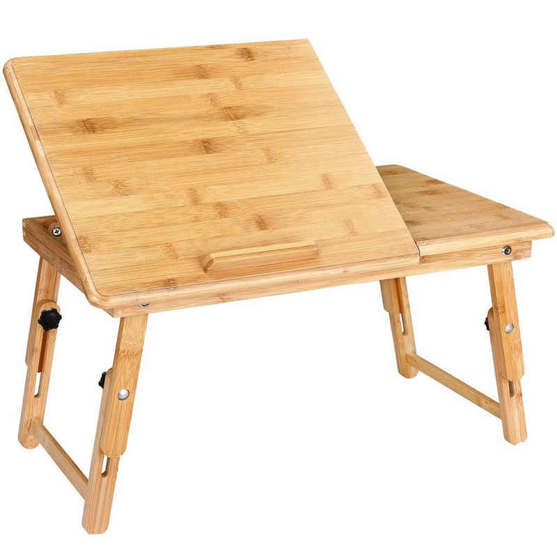 Casaria Laptoptisch (1-St), Frühstückstisch aus Bambus Höhenverstellbar Betttisch fürs Bett Couch Sofa Laptop Tisch