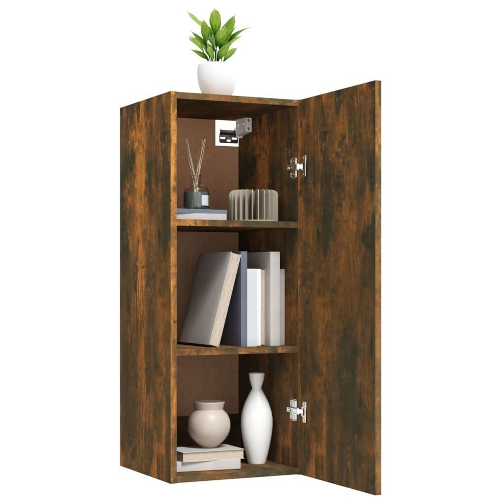 furnicato Holzwerkstoff Wandschrank 34,5x34x90 cm Wandregal Räuchereiche