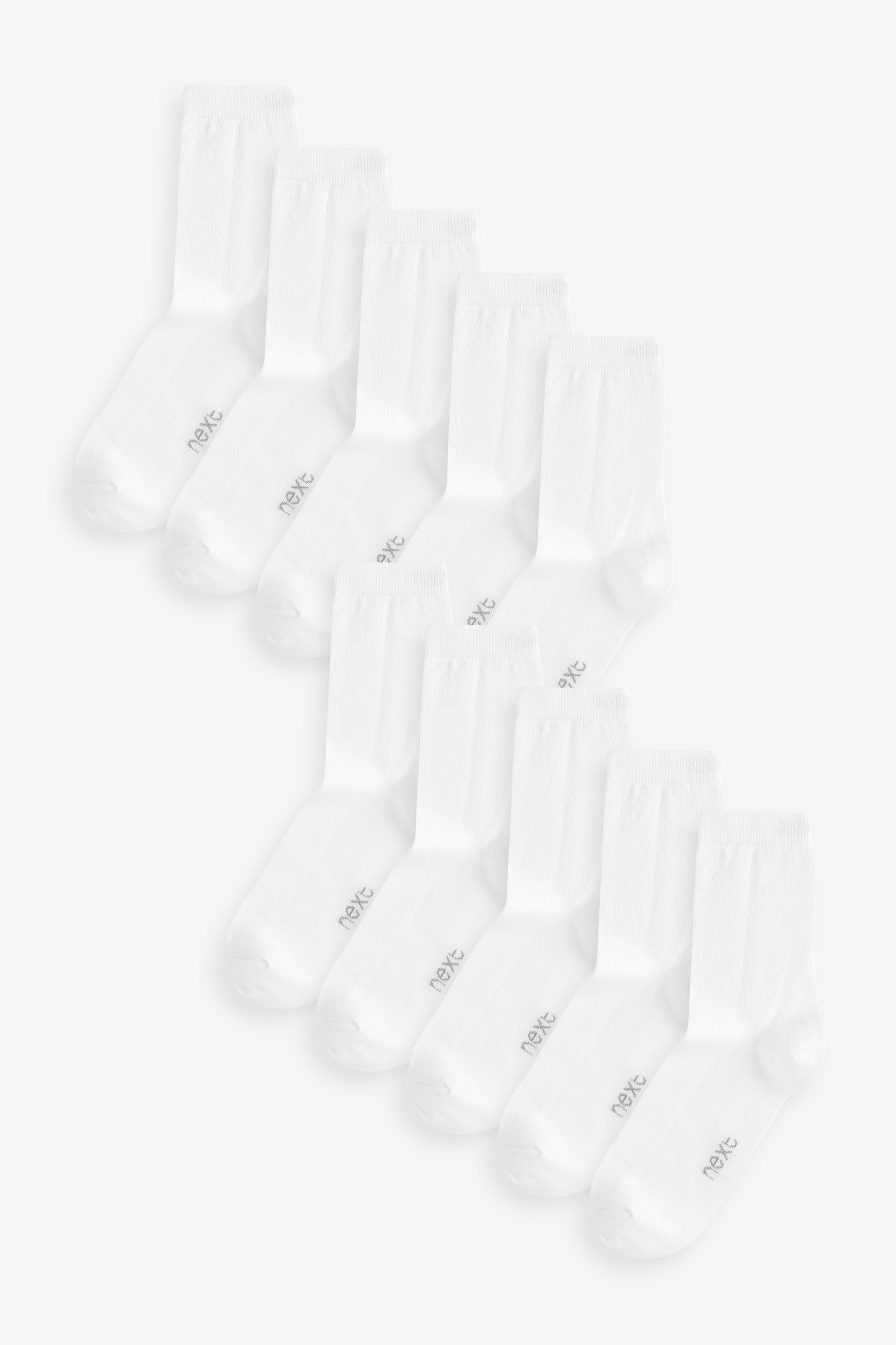 Next Kurzsocken Socken mit hohem Baumwollanteil, 10er-Pack (1-Paar) White