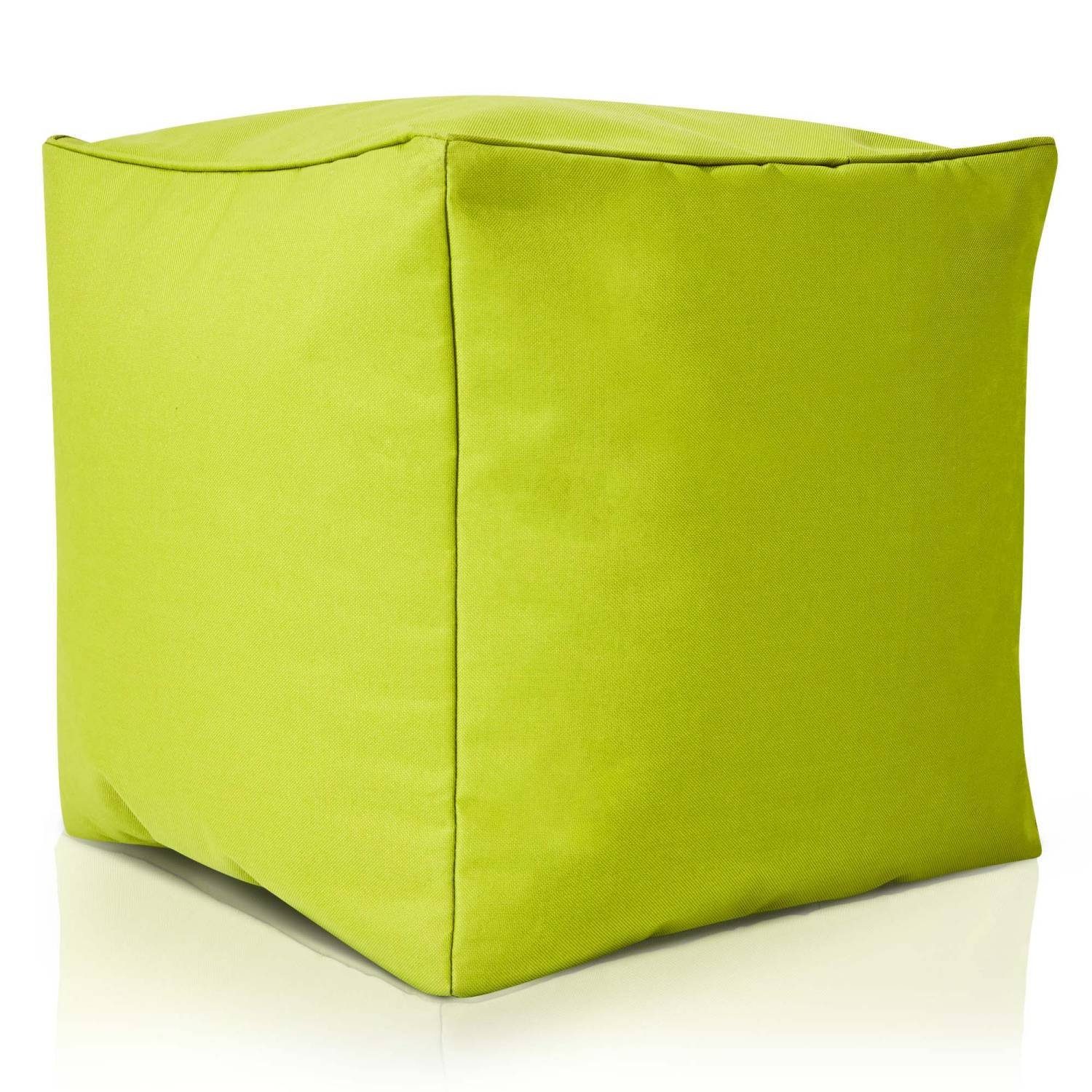 Green Bean Sitzsack Cube (Hocker 40x40x40cm mit EPS-Perlen Füllung, Fußhocker Fußkissen Sitz-Pouf für Sitzsäcke), Bodenkissen für Kinder und Erwachsene - Sitzkissen Sitzhocker Hellgrün