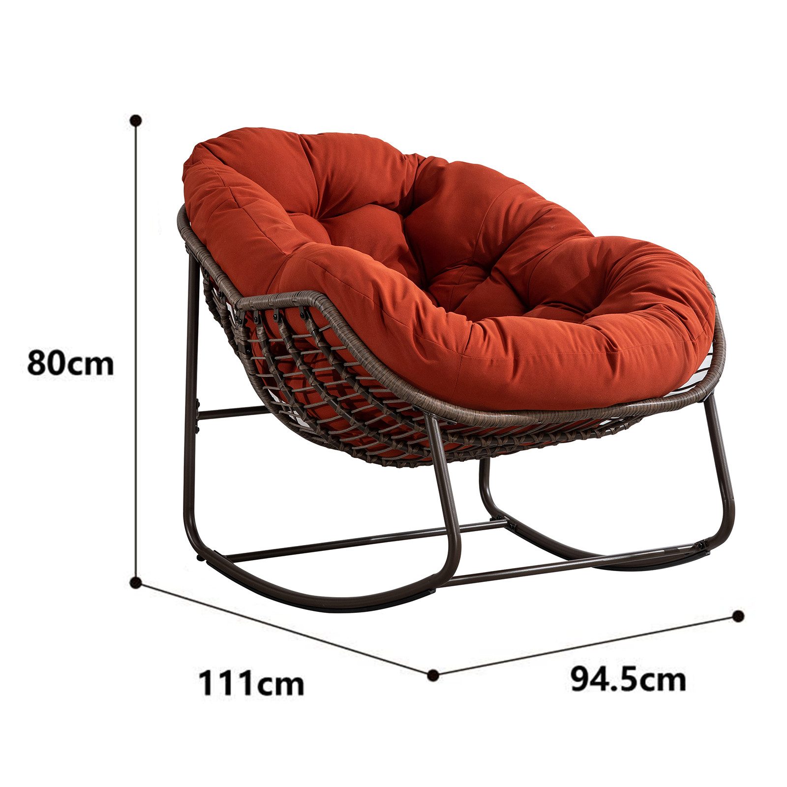 Yorbay Schaukelsessel Wohnzimmer, Rattanstuhl (mit Metallgestell günstig online kaufen