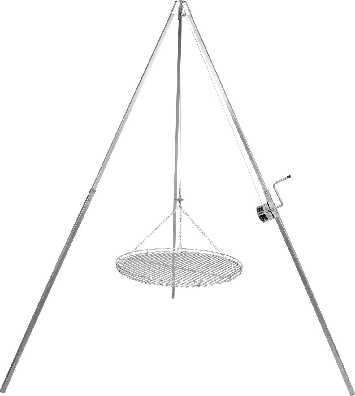 Schneider Grill Holzkohlegrill Schneider Dreibeingrill 80 Dreibein 200 cm mit, Standfest