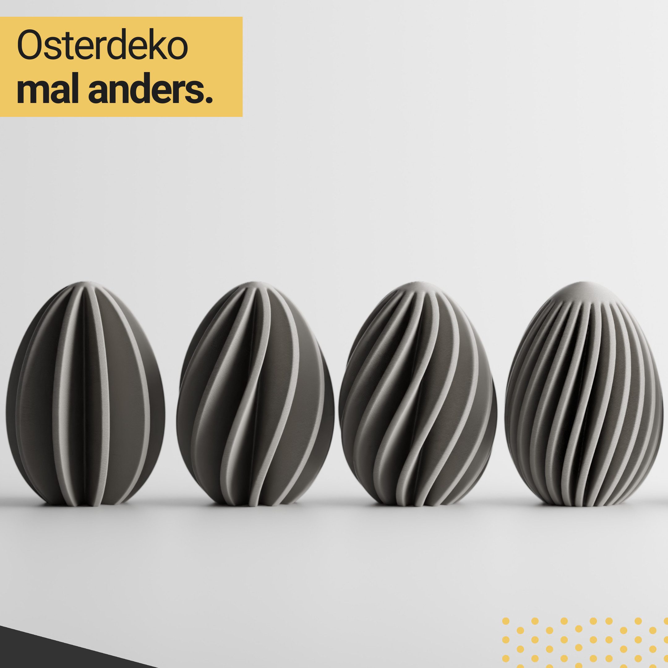 Shapes - Decorations Dekofigur Minimalistisches Ostereier Set – Deko Eier im Dreierset (3er-Set, 1 x Osterei (klein), 1 x Osterei (mittelgroß), 1 x Osterei (groß), Dekofiguren für Ostern