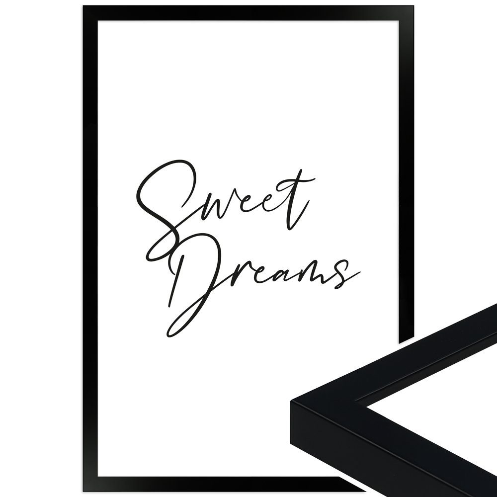 WANDStyle Bild mit Rahmen Sweet Dreams, süße Sprüche fürs Kinderzimmer