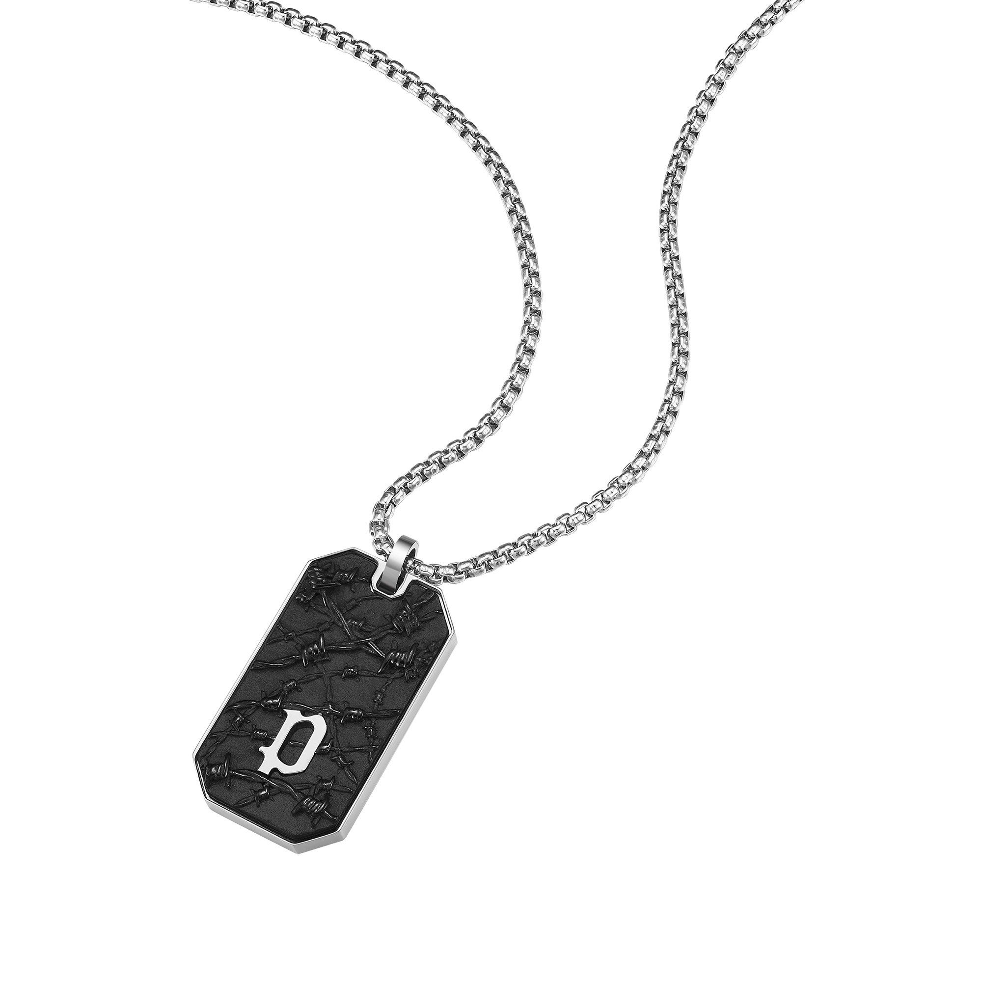 Police Kette mit Anhänger Dog Tag Edelstahl Wire, Schließe:  Karabinerverschluss