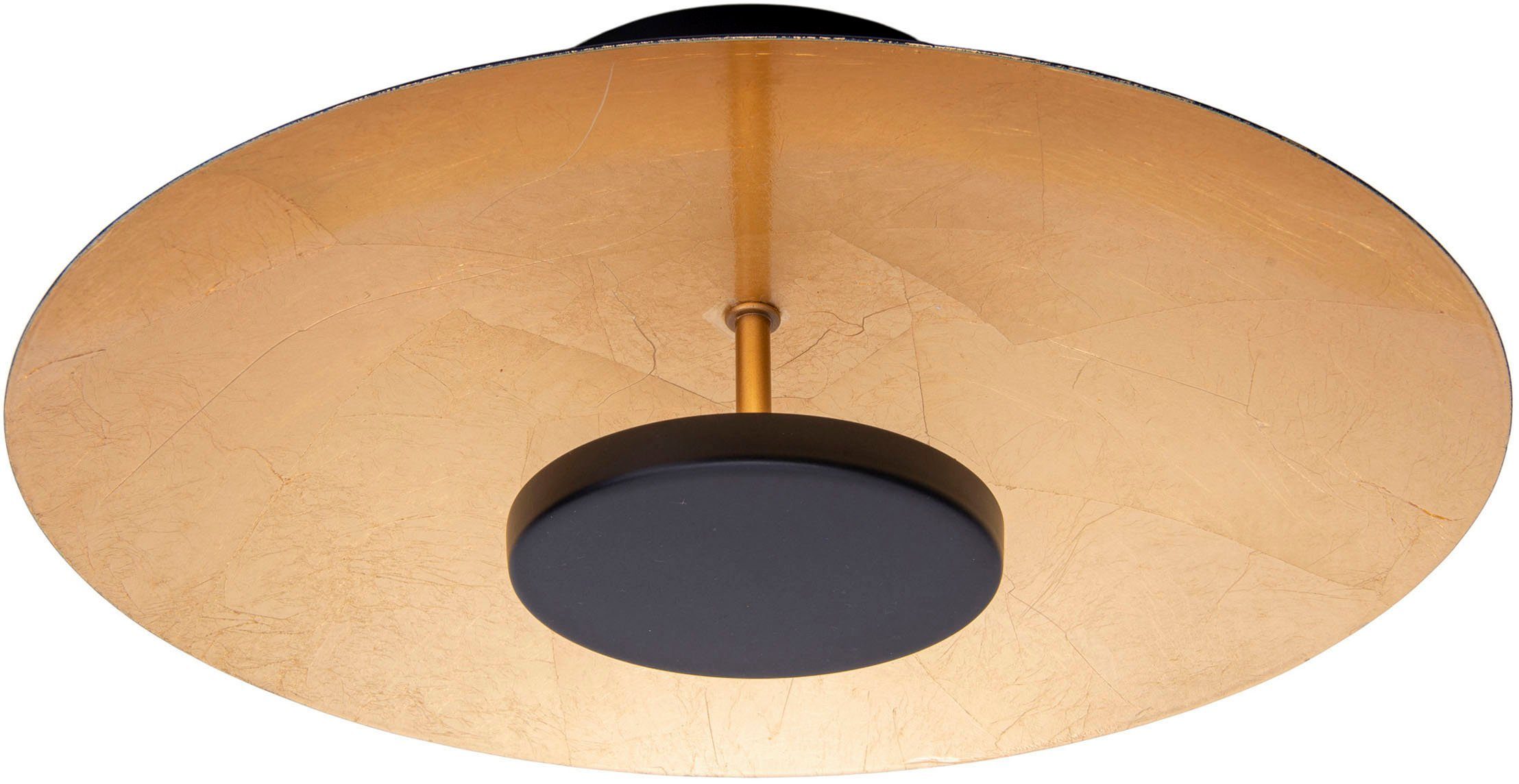 näve LED Deckenleuchte Firenze, LED fest integriert, Warmweiß, rund, schwarz/gold, 36x LED warmweiß, nicht dimmbar, D: 40cm